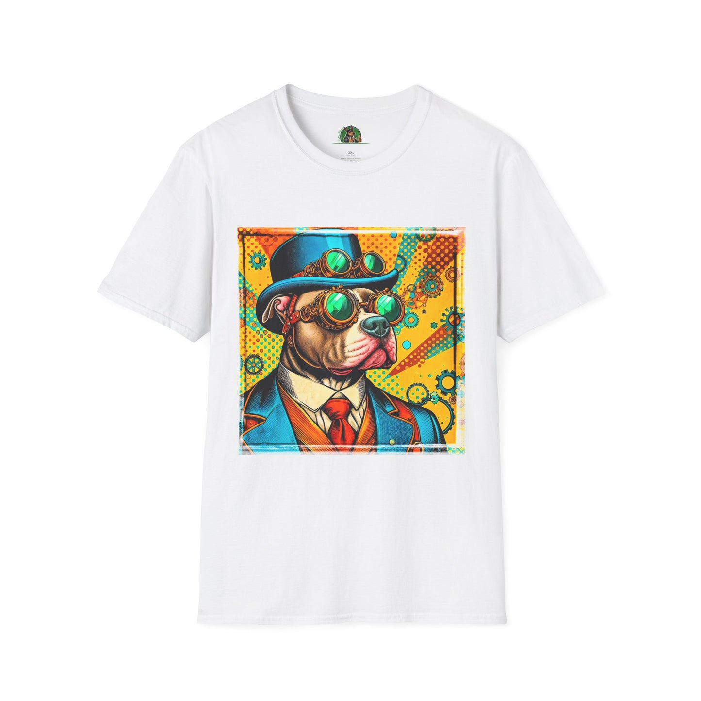 Pit Bull steam punk shirt T-Shirt Printify XS White