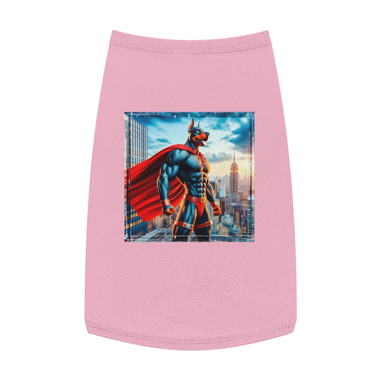 Pet Tank Top Doberman muscleman hero t shirt Pets Printify L Pink