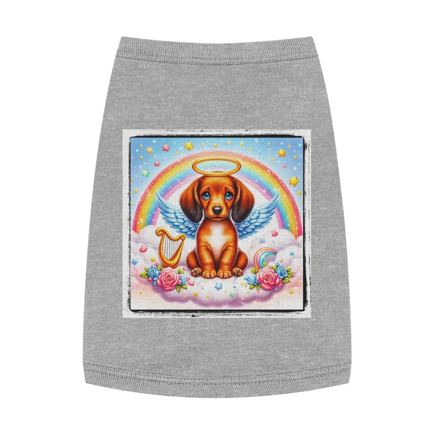 Pet Tank Top Dachshund angel baby t shirt Pets Printify M Heather
