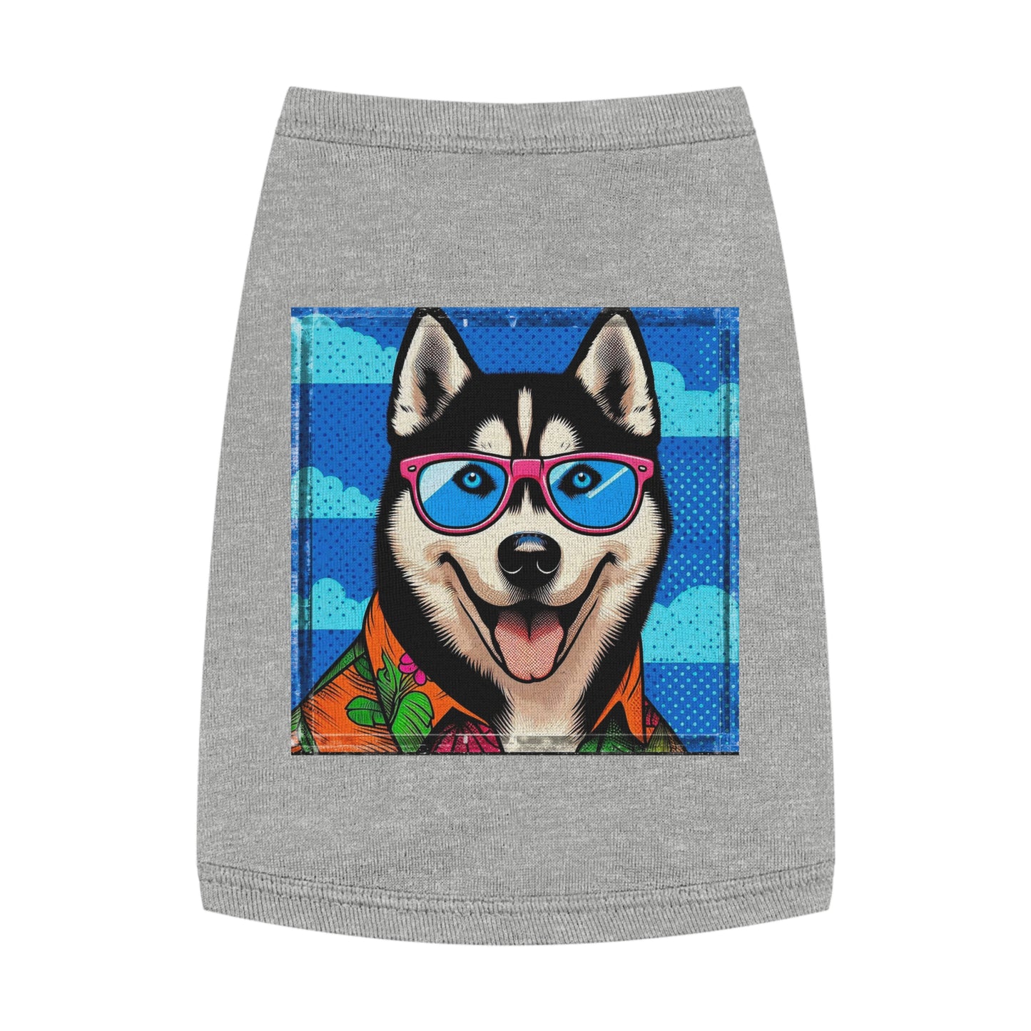 Pet Tank Top Husky cool guy Pets Printify M Heather