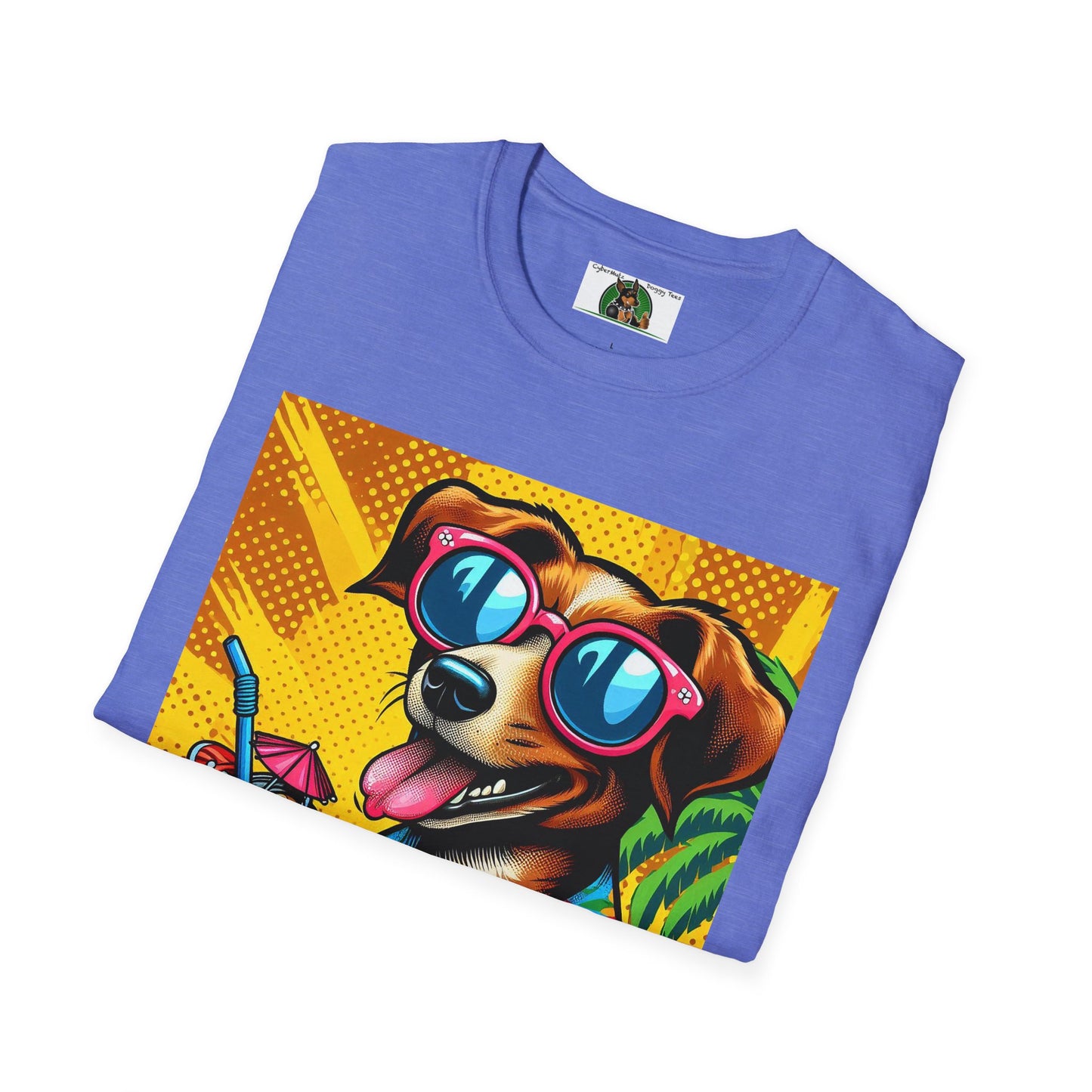 Wacky Surfer Dog T-Shirt Printify