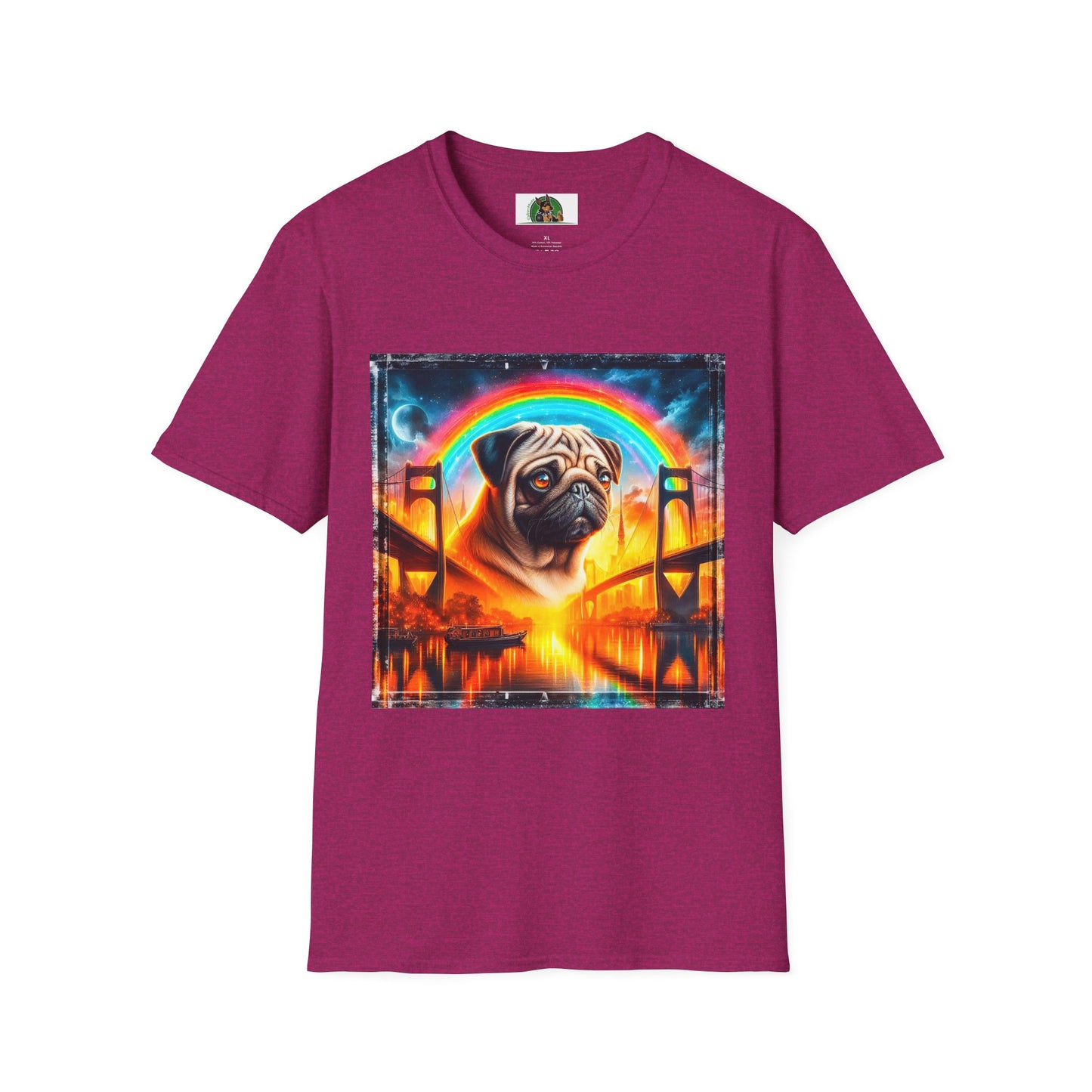 Pugs T-Shirt Printify S Antique Heliconia