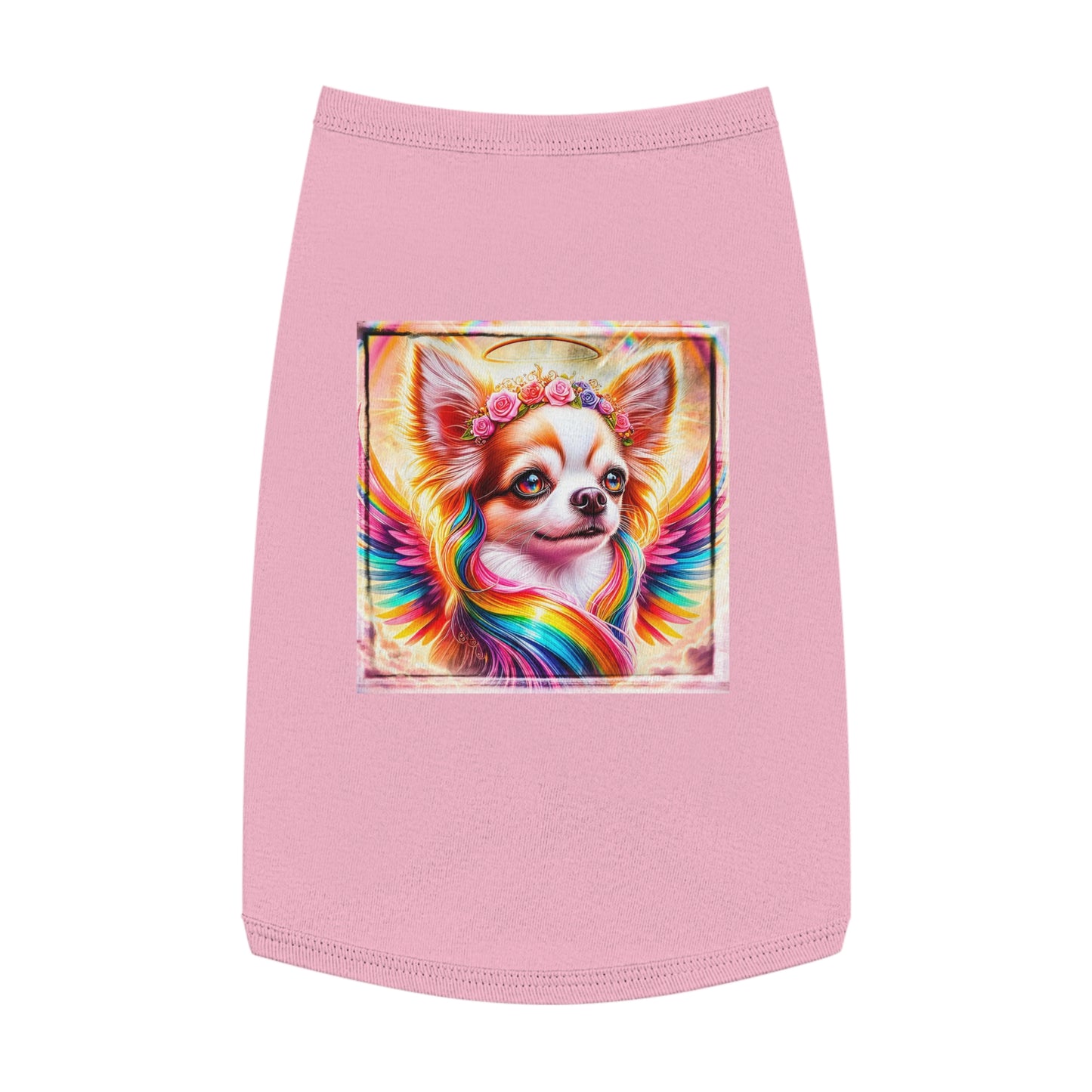 Pet Tank Top Chihuahua flower angel t shirt Pets Printify L Pink
