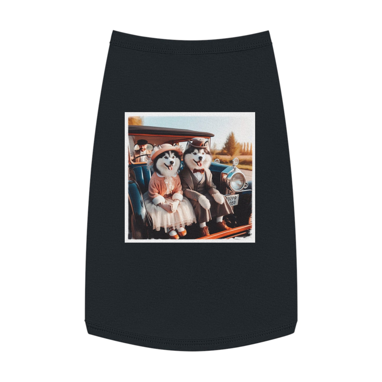 Pet Tank Top Husky couple in church Pets Printify L Black