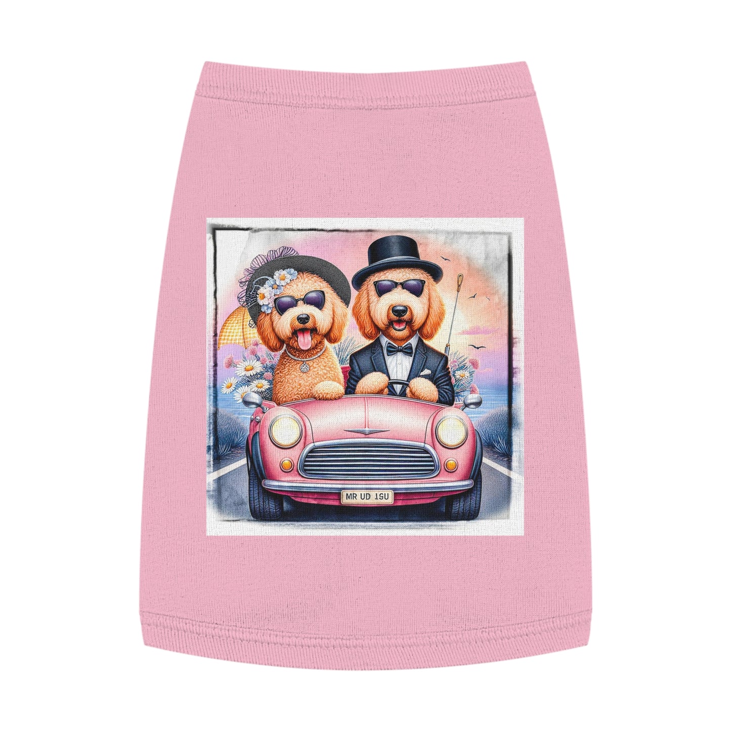 Wacky Pet Tank Golden Doodle wacky couple Pets Printify M Pink