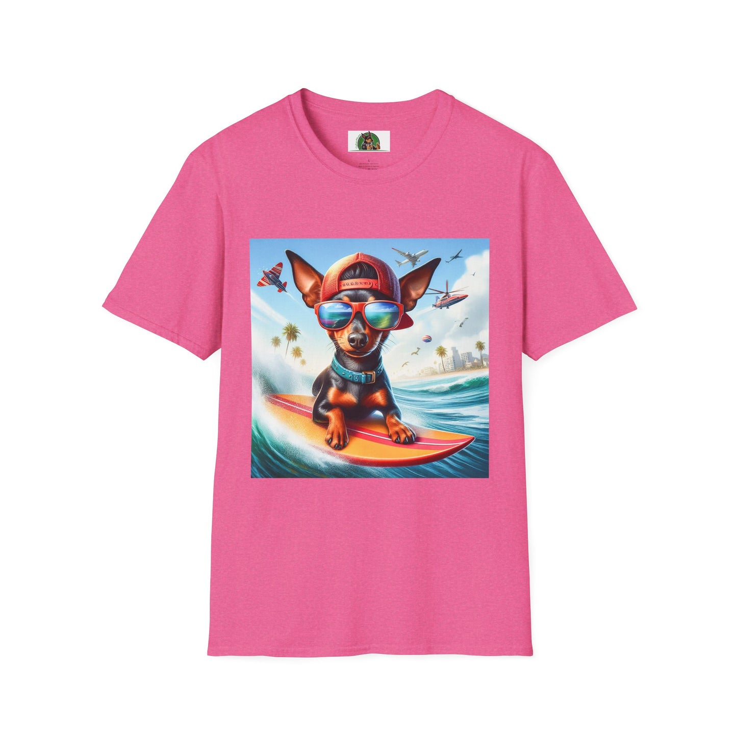 Min Pin T-Shirt tiny surfer T-Shirt Printify S Heather Heliconia