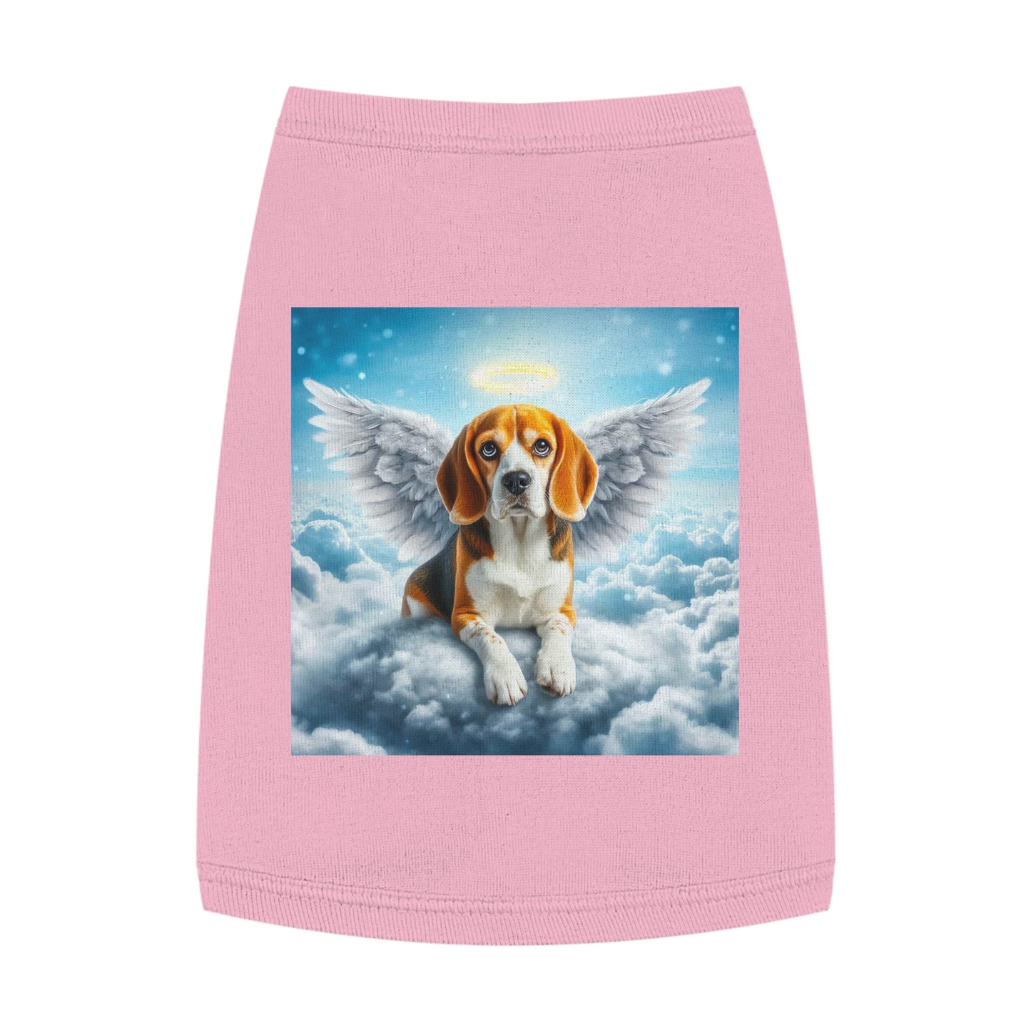 Pet Tank Top Beagle Angel In Cloud Pets Printify M Pink