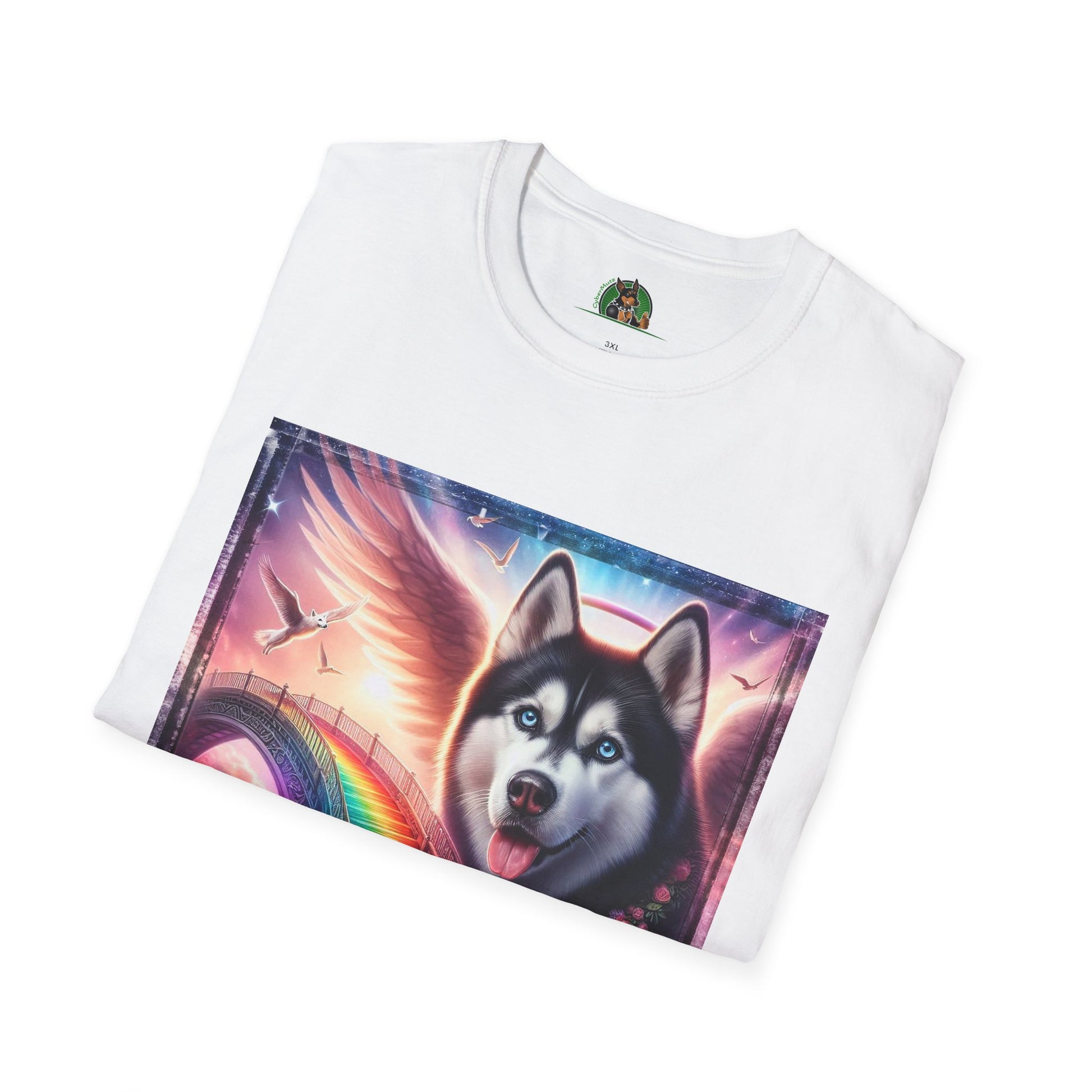 Husky rainbow bridge T-Shirt Printify