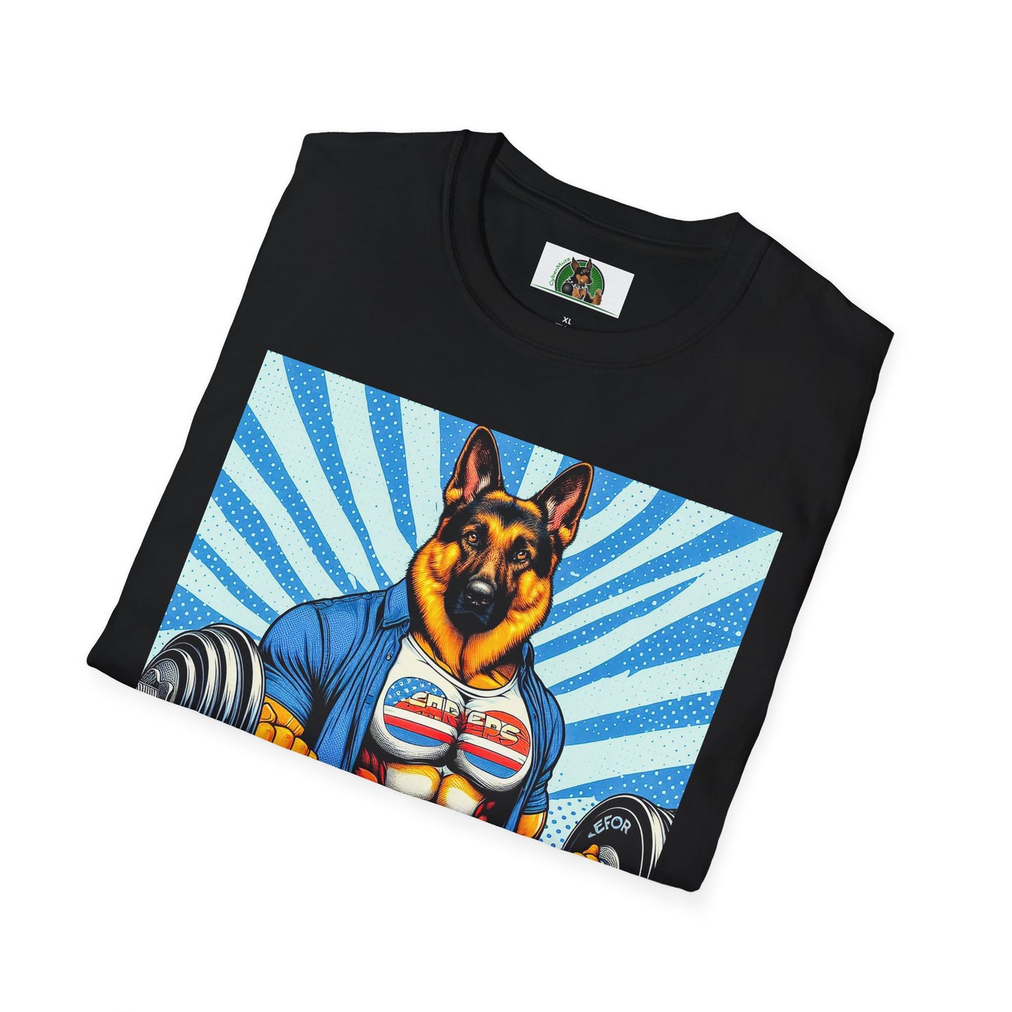 German Shepherd working out shirt