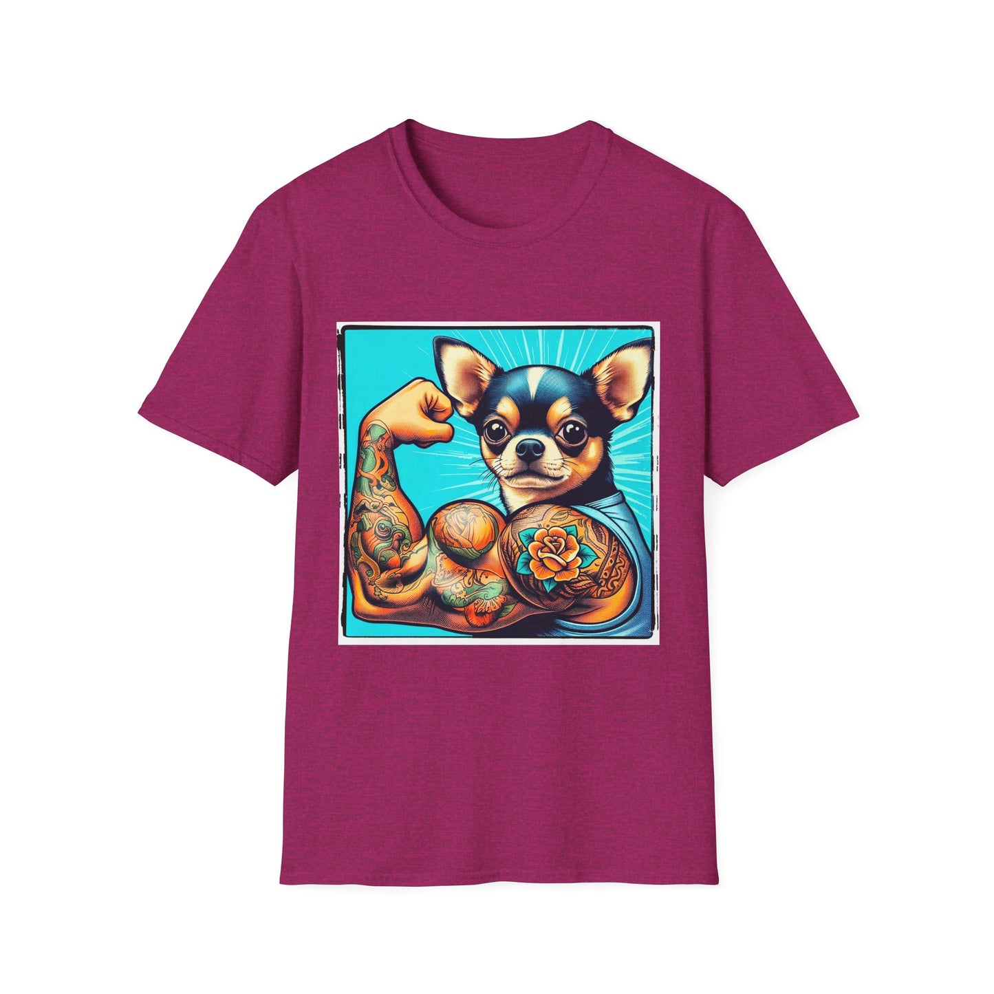 Chihuahua gym rat t shirt T-Shirt Printify S Antique Heliconia
