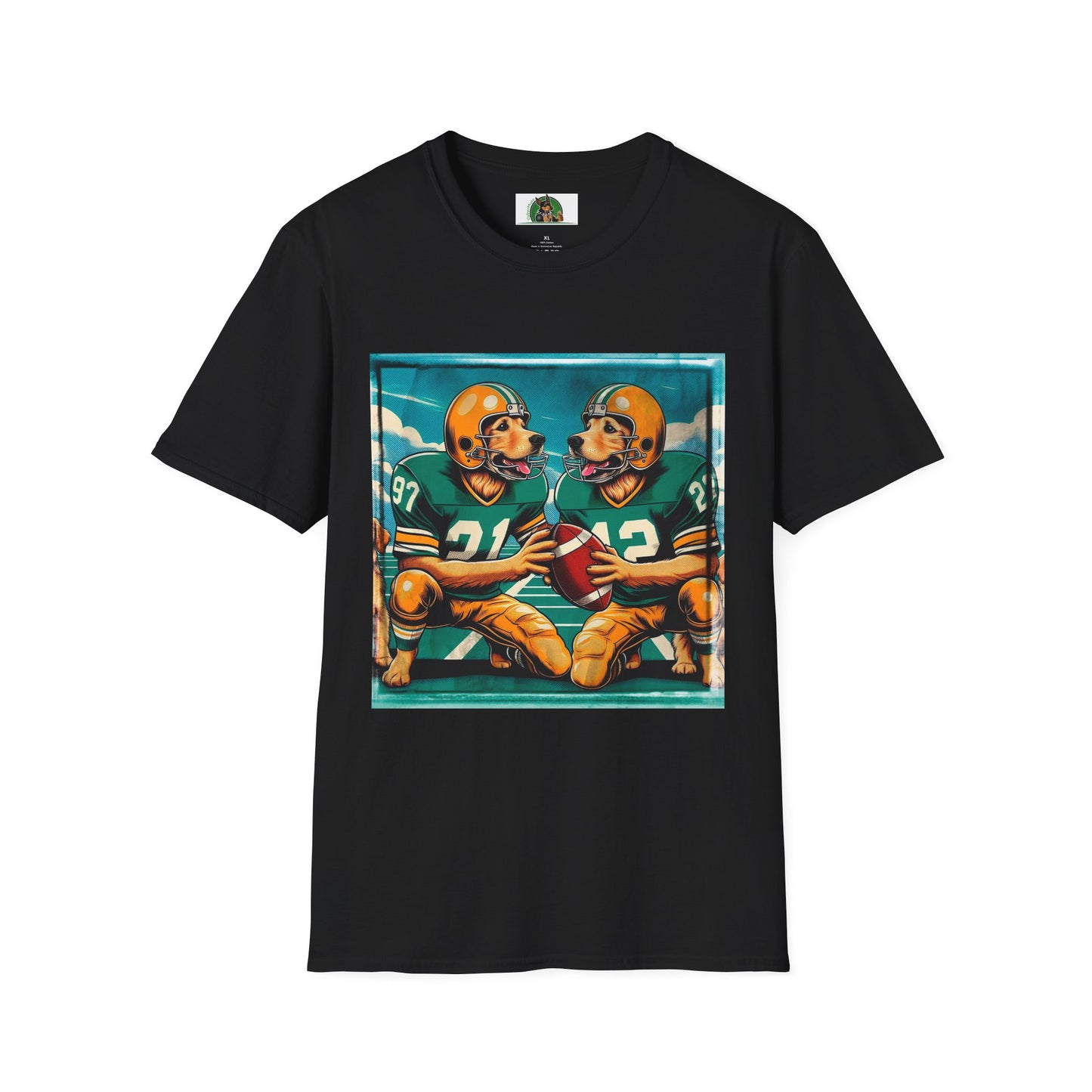 Golden Retriever football friends shirt T-Shirt Printify XS Black