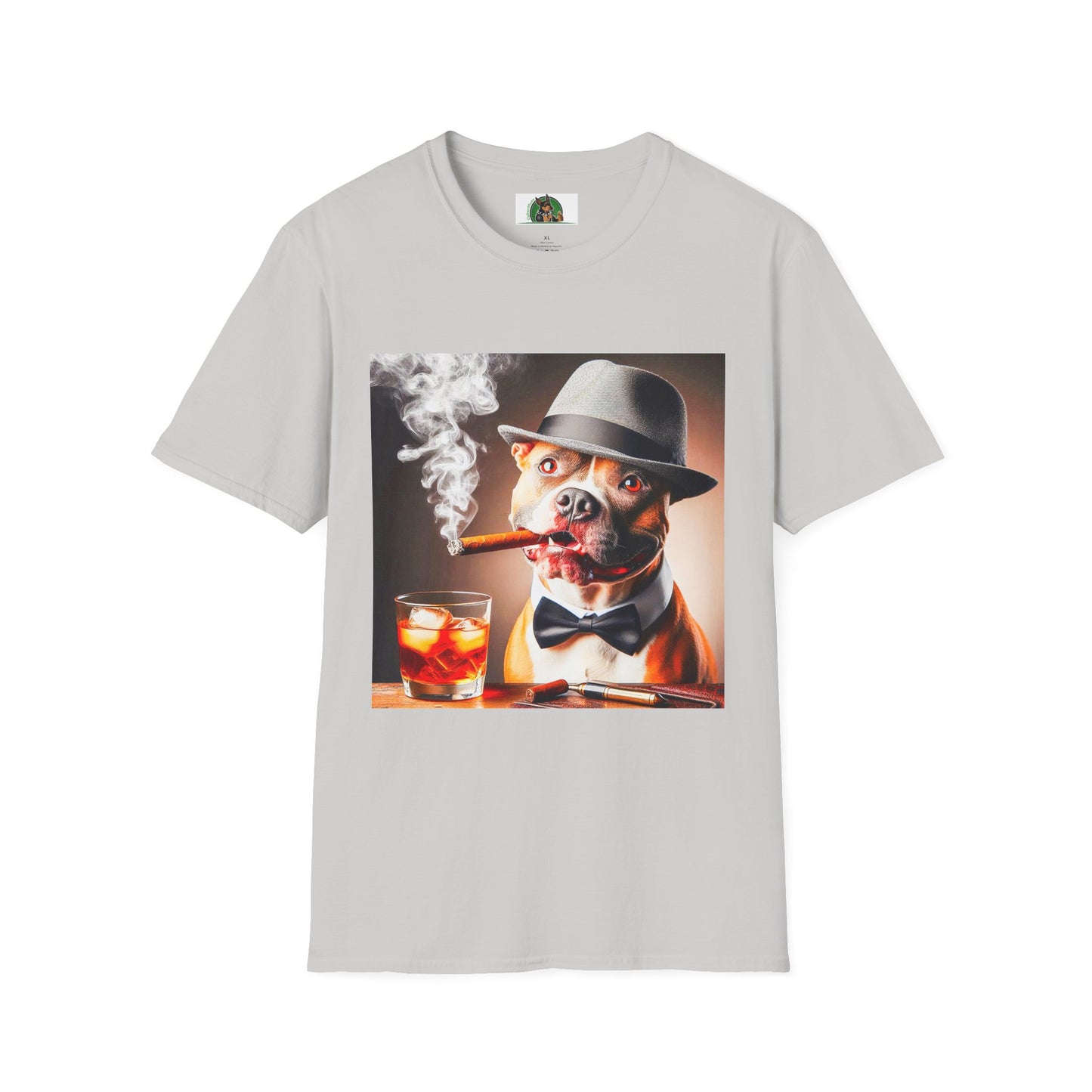 Pit Bull bar drinking shirt T-Shirt Printify S Ice Grey