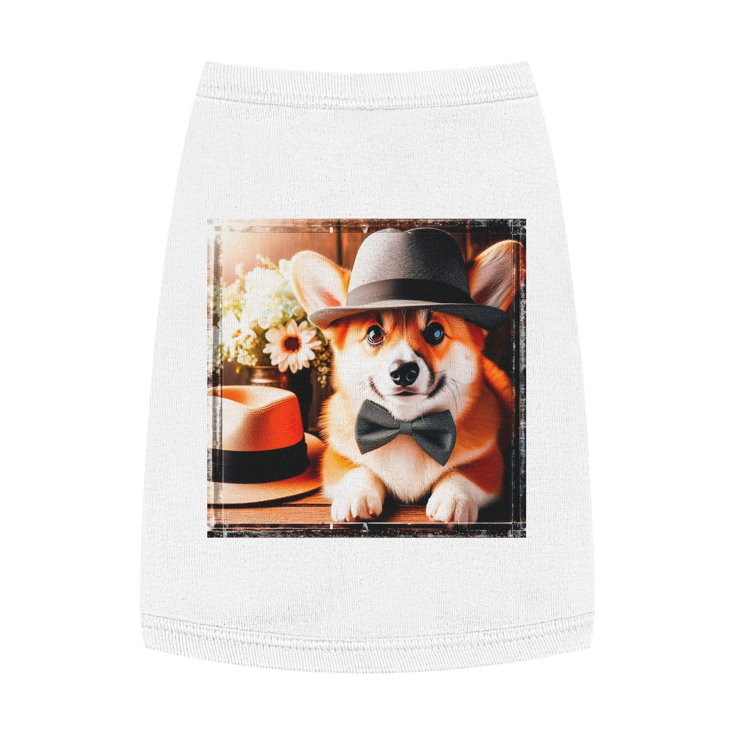 Pembroke Welsh Corgi fun hat shirt Pets Printify M White