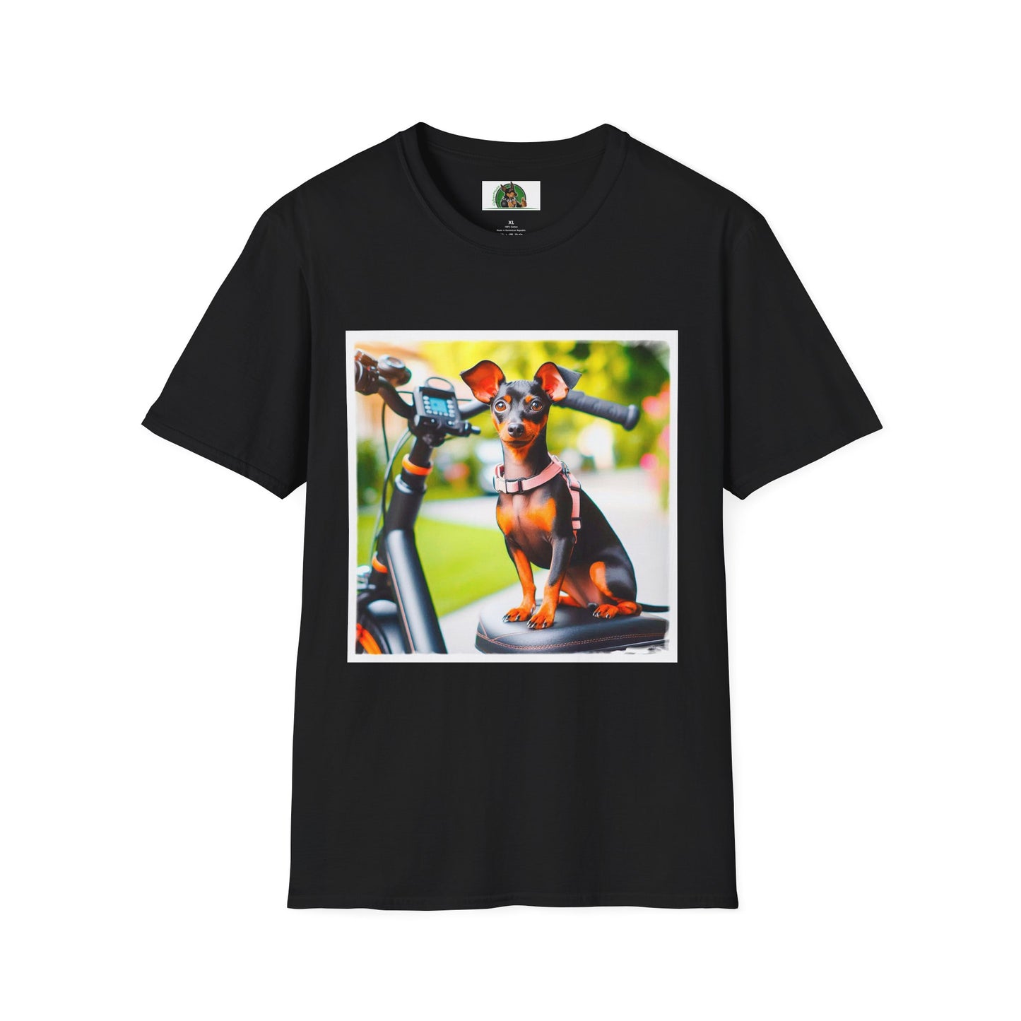 Min Pin T-Shirt bike riding T-Shirt Printify XS Black