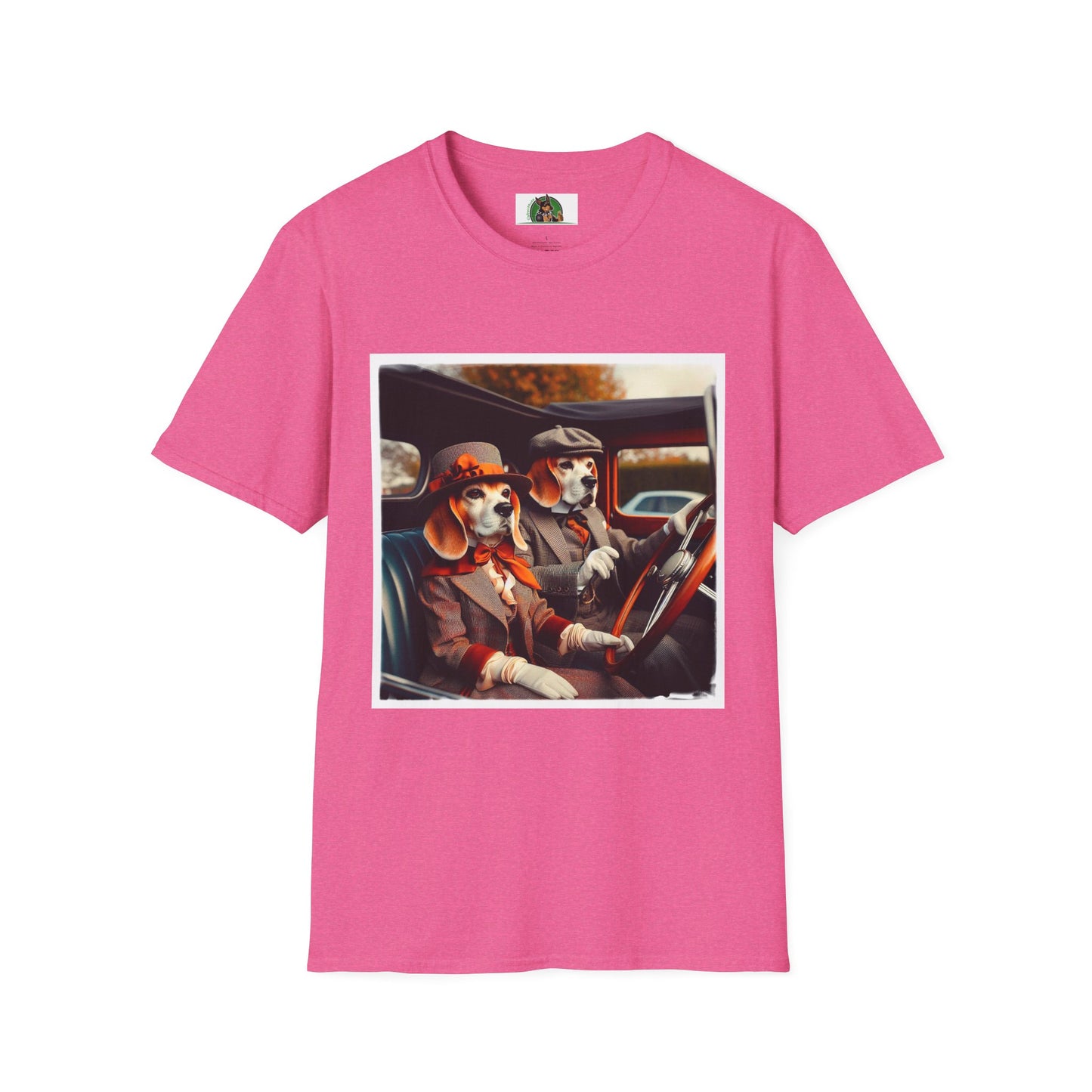 Wacky Beagle Old Time Couple T-Shirt Printify S Heather Heliconia
