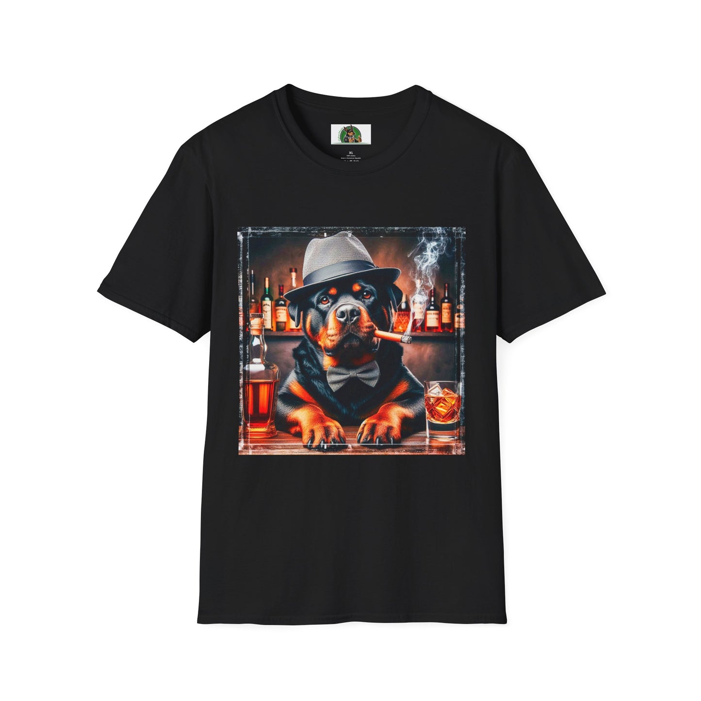 Rottweiler smoking a cigar shirt T-Shirt Printify XS Black