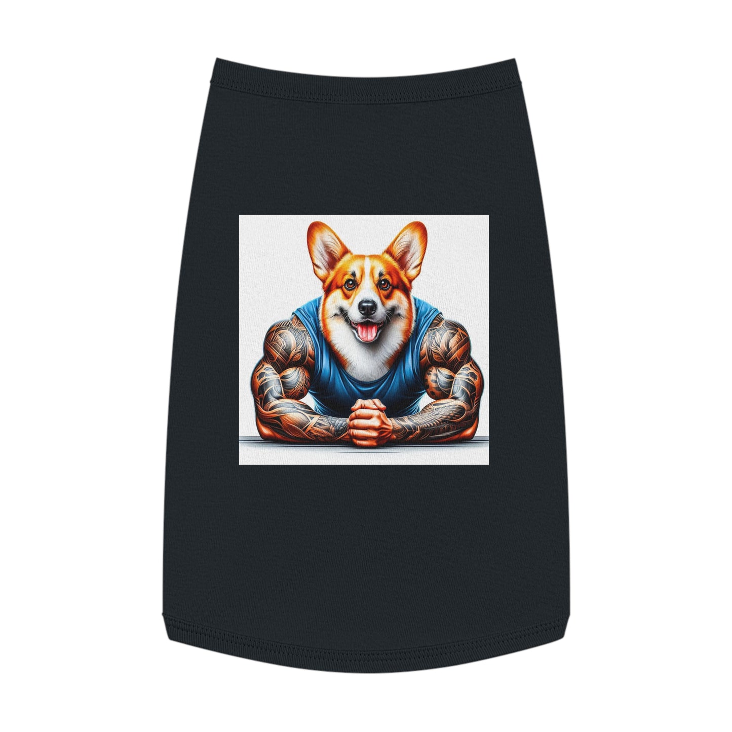 Pet Tank Top Pembroke Welsh Corgi arm day Pets Printify L Black