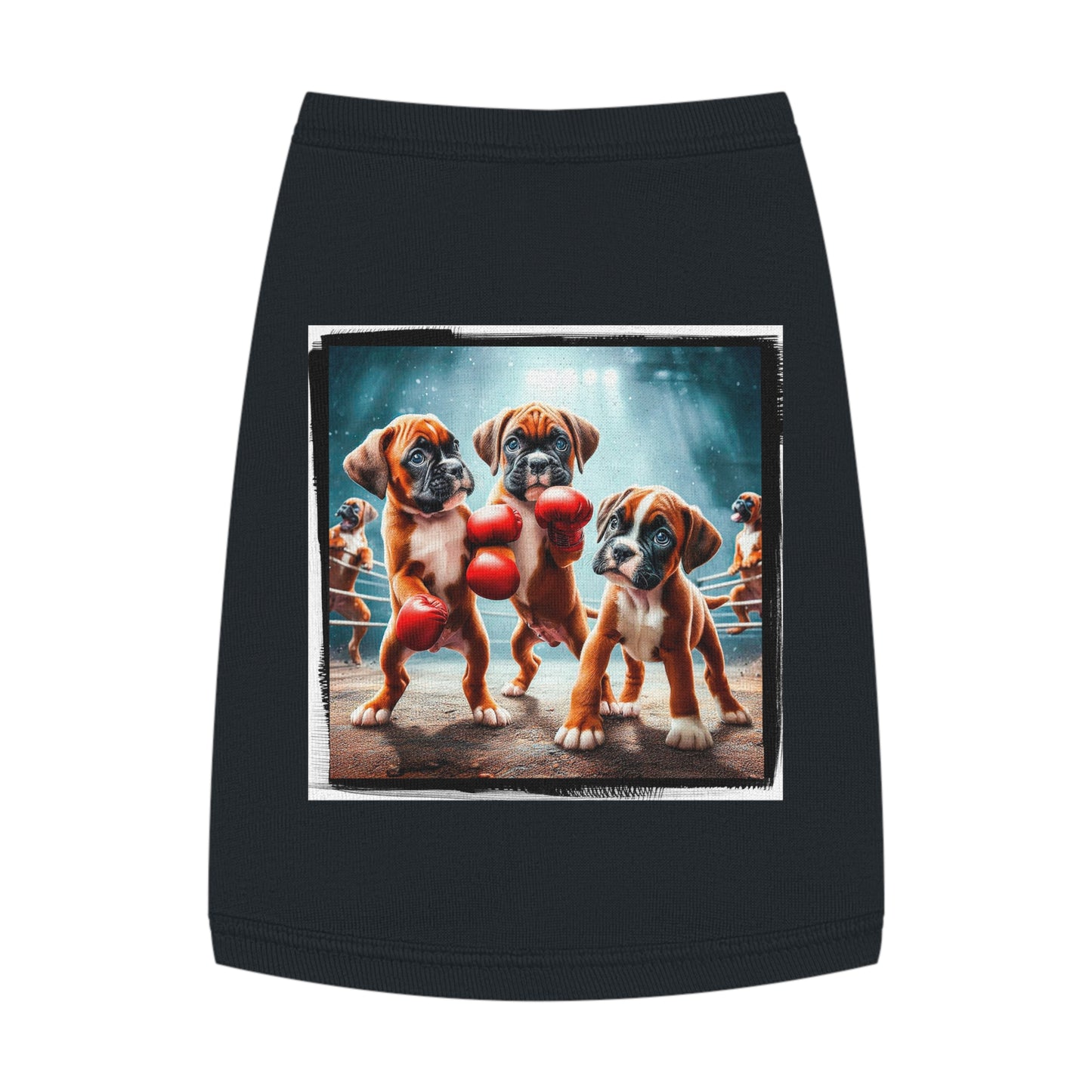 Pet Tank Top Boxer Puppies Pets Printify M Black