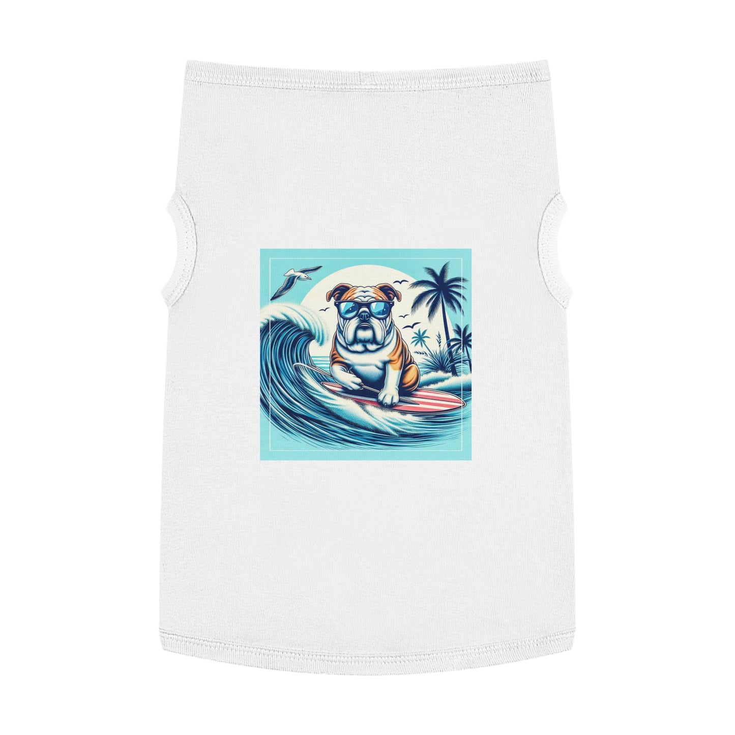 Pet Tank Top Bulldog waves t shirt Pets Printify XL White