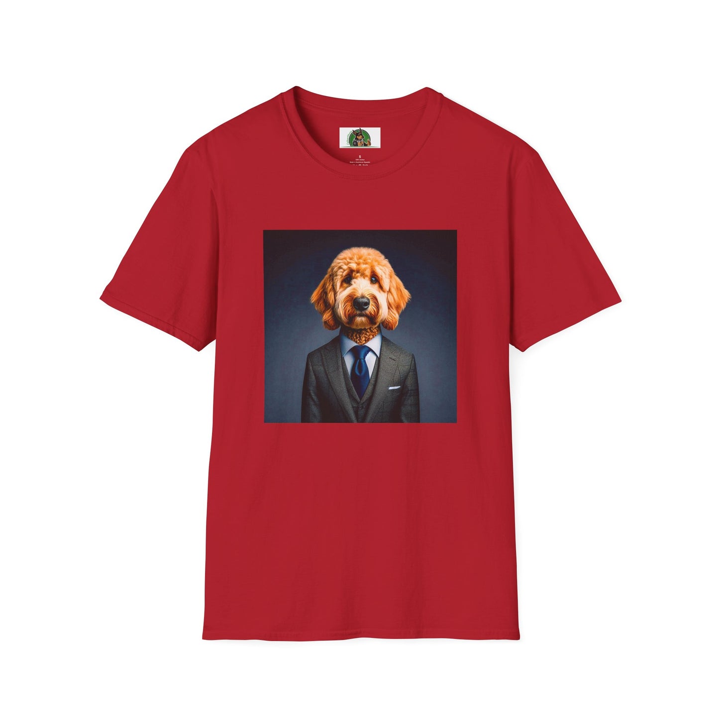 Golden Doodle professional businessman T-Shirt Printify S Cherry Red