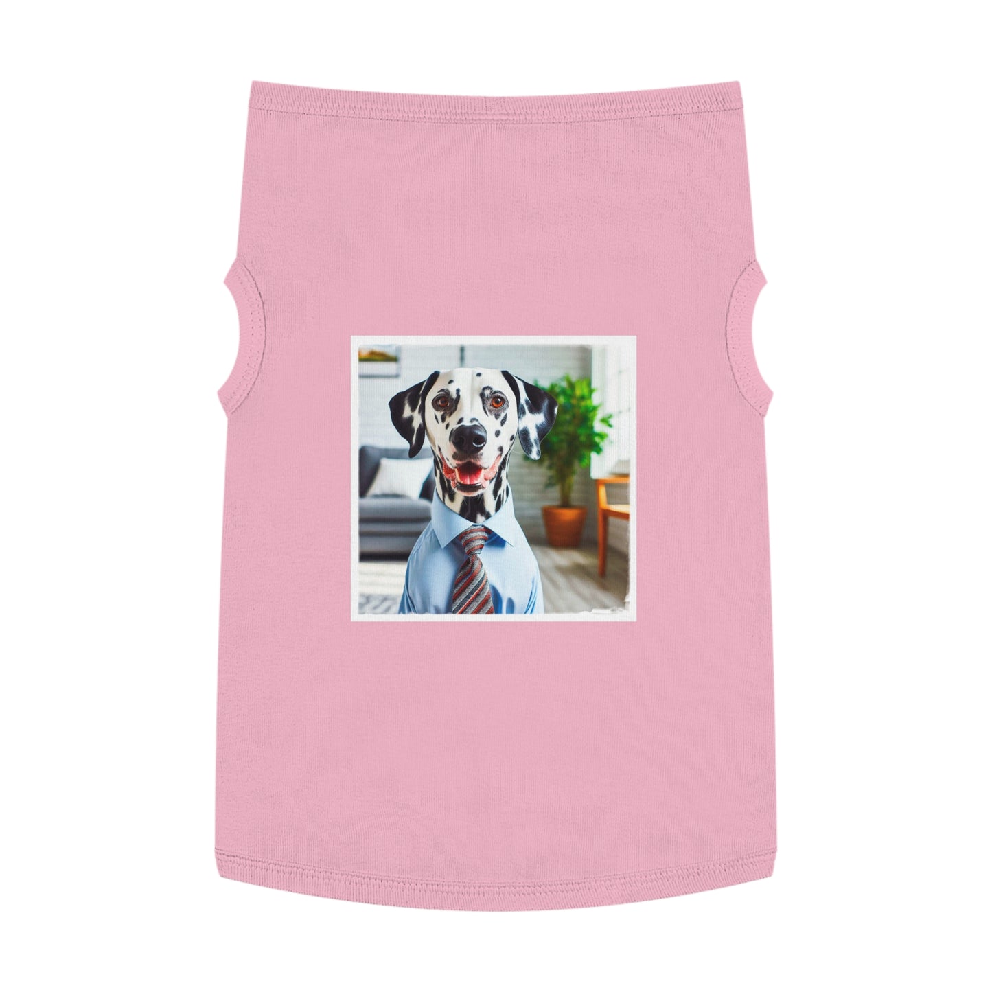 Pet Tank Top Dalmatian happy businessman t shirt Pets Printify XL Pink