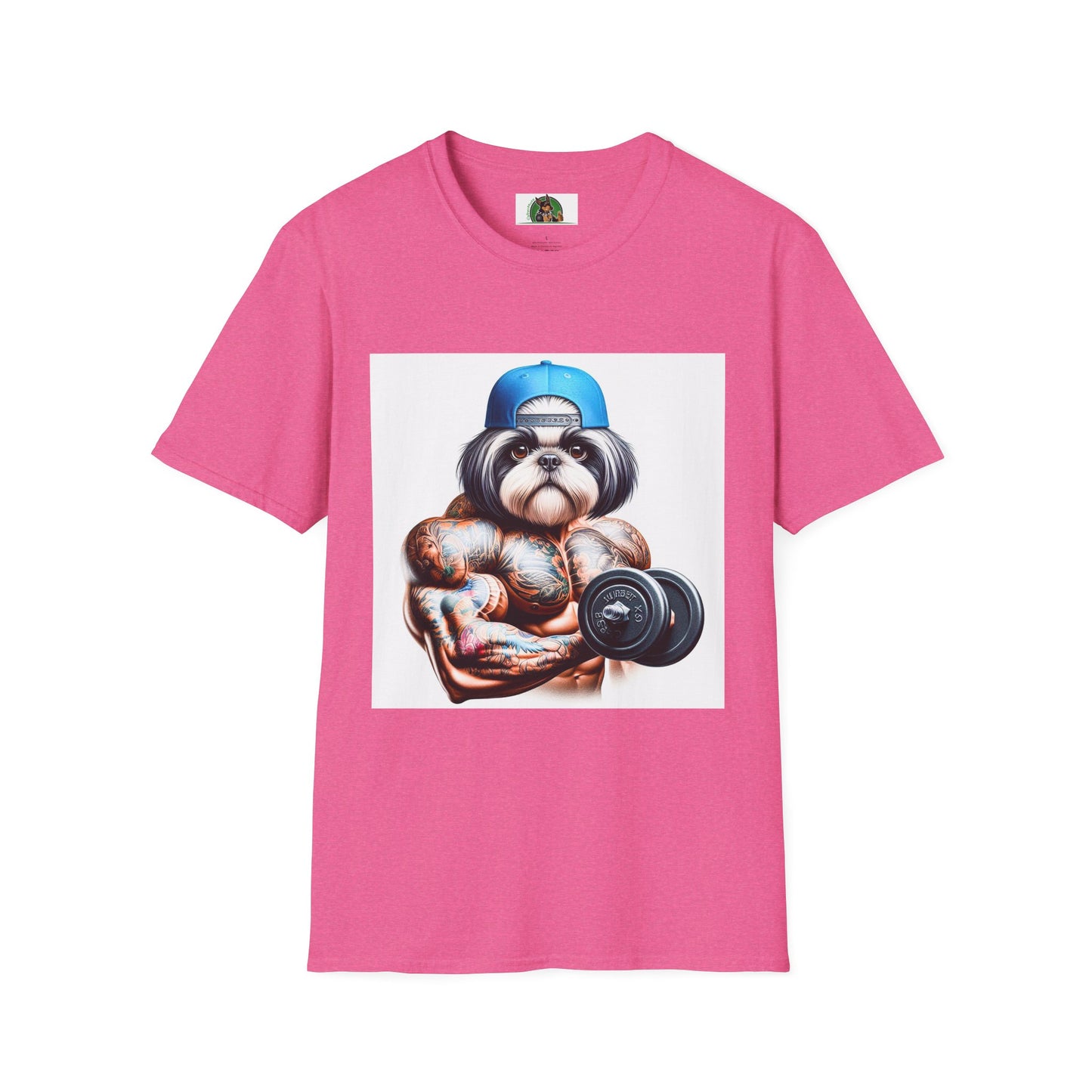 Shih Tzu gym rat shirt T-Shirt Printify S Heather Heliconia