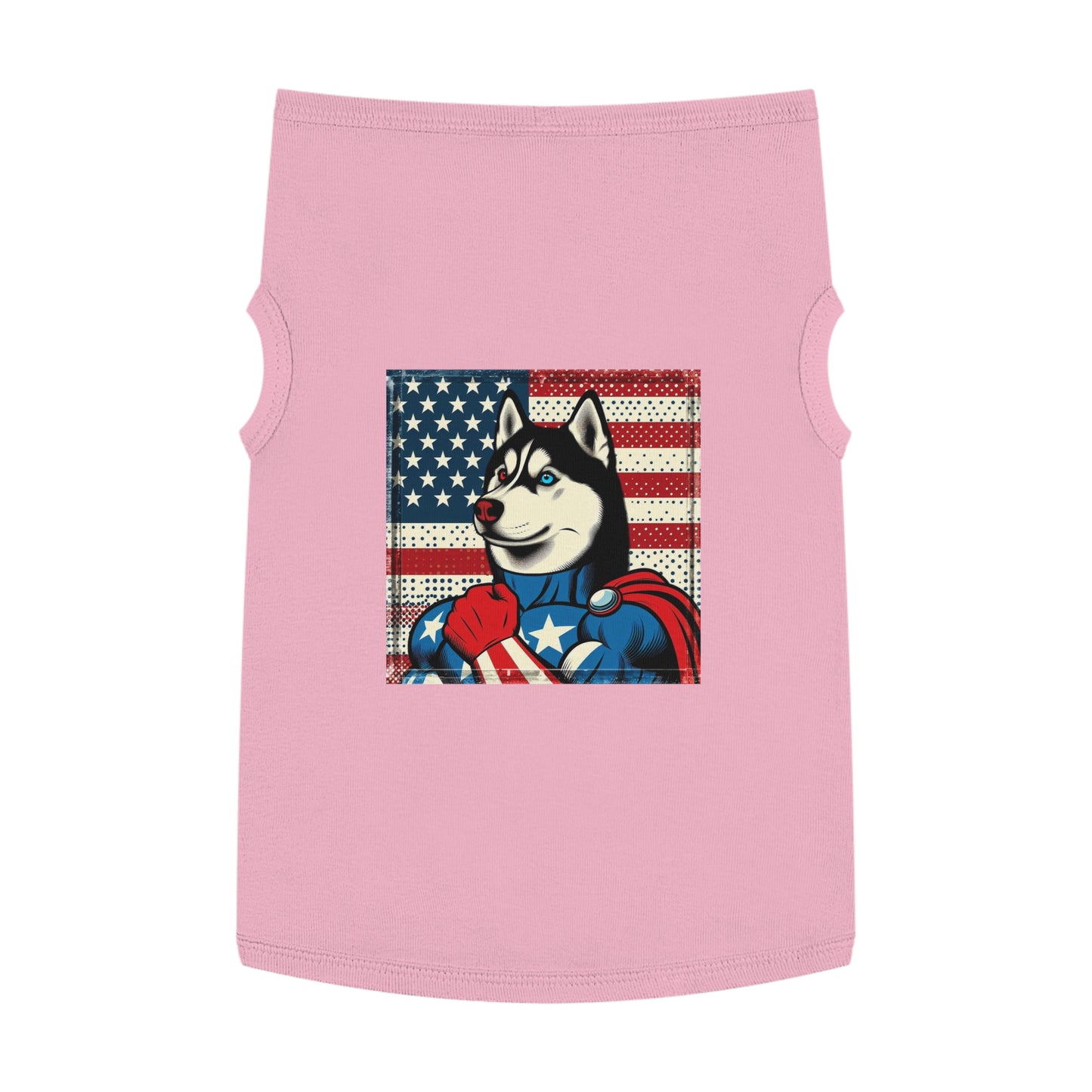 Pet Tank Top Husky super hero Pets Printify XL Pink