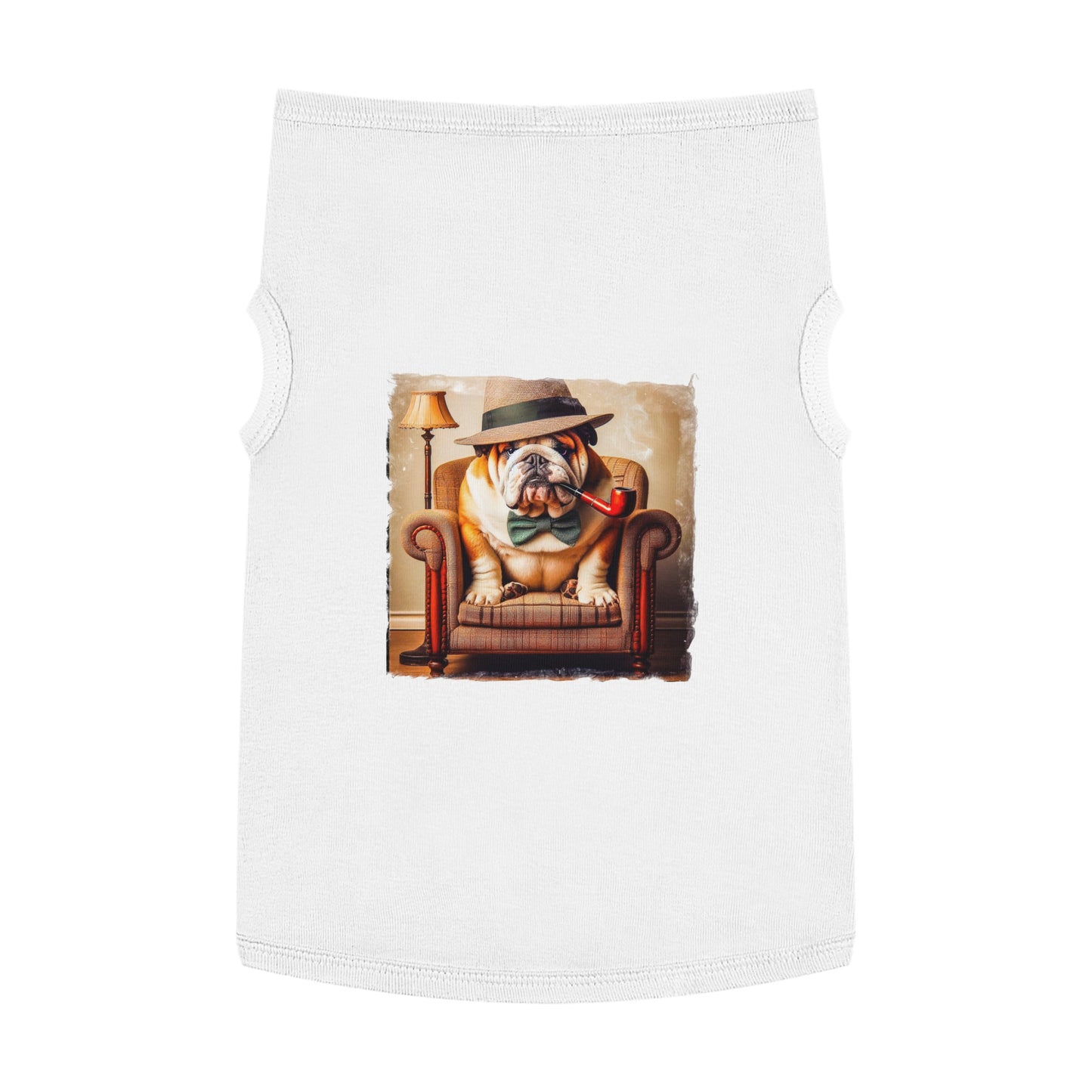 Pet Tank Top Bulldog cigar day t shirt Pets Printify XL White