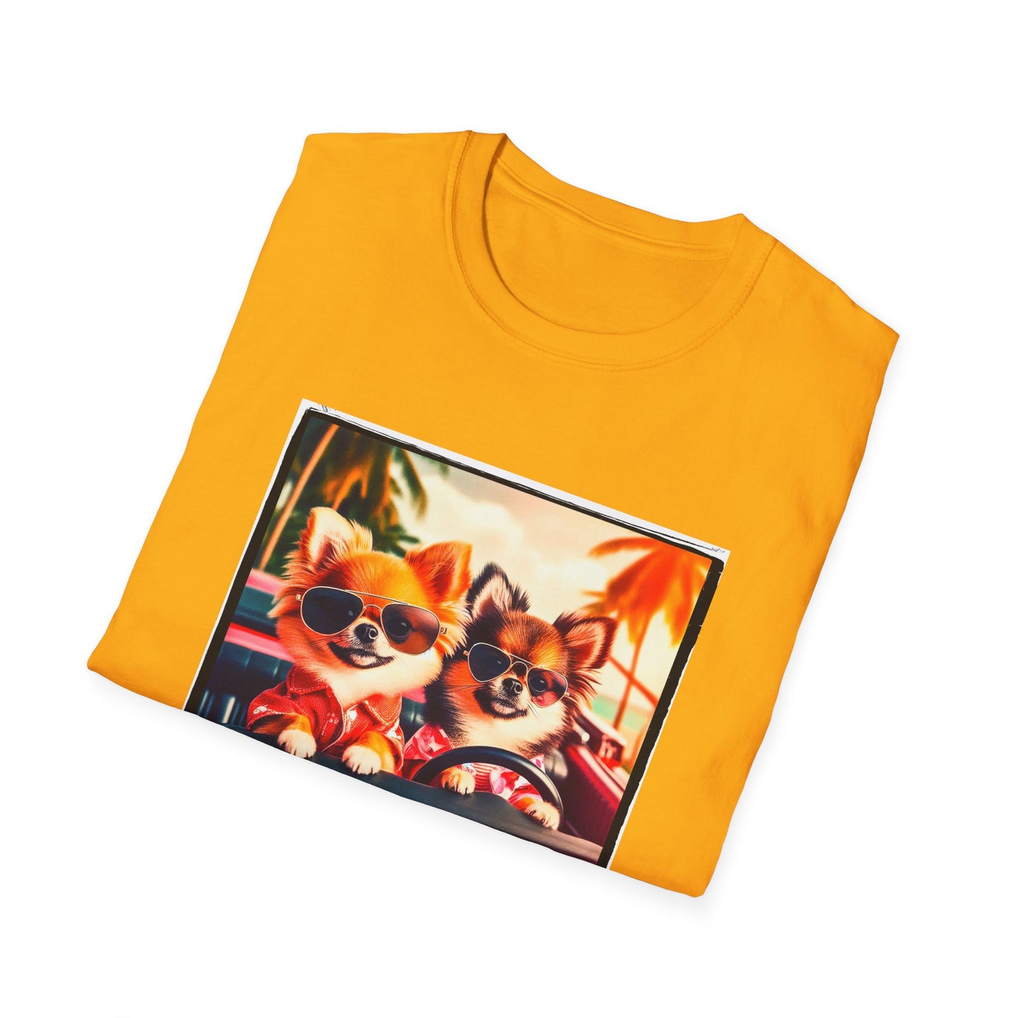Chihuahua driving beach scene t shirt