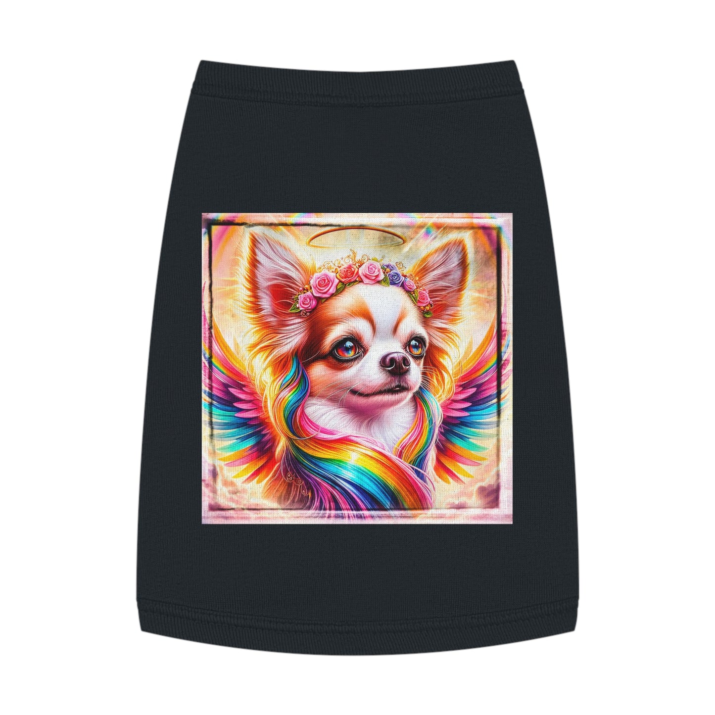 Pet Tank Top Chihuahua flower angel t shirt Pets Printify M Black
