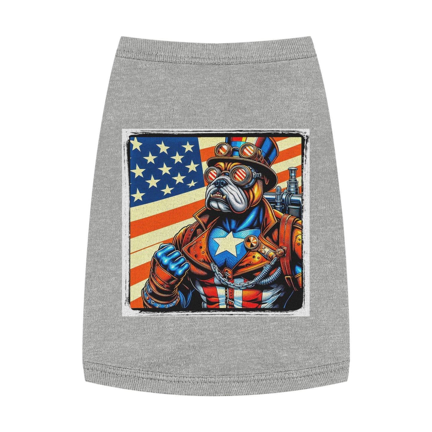 Pet Tank Top Bulldog American steampunk t shirt Pets Printify M Heather