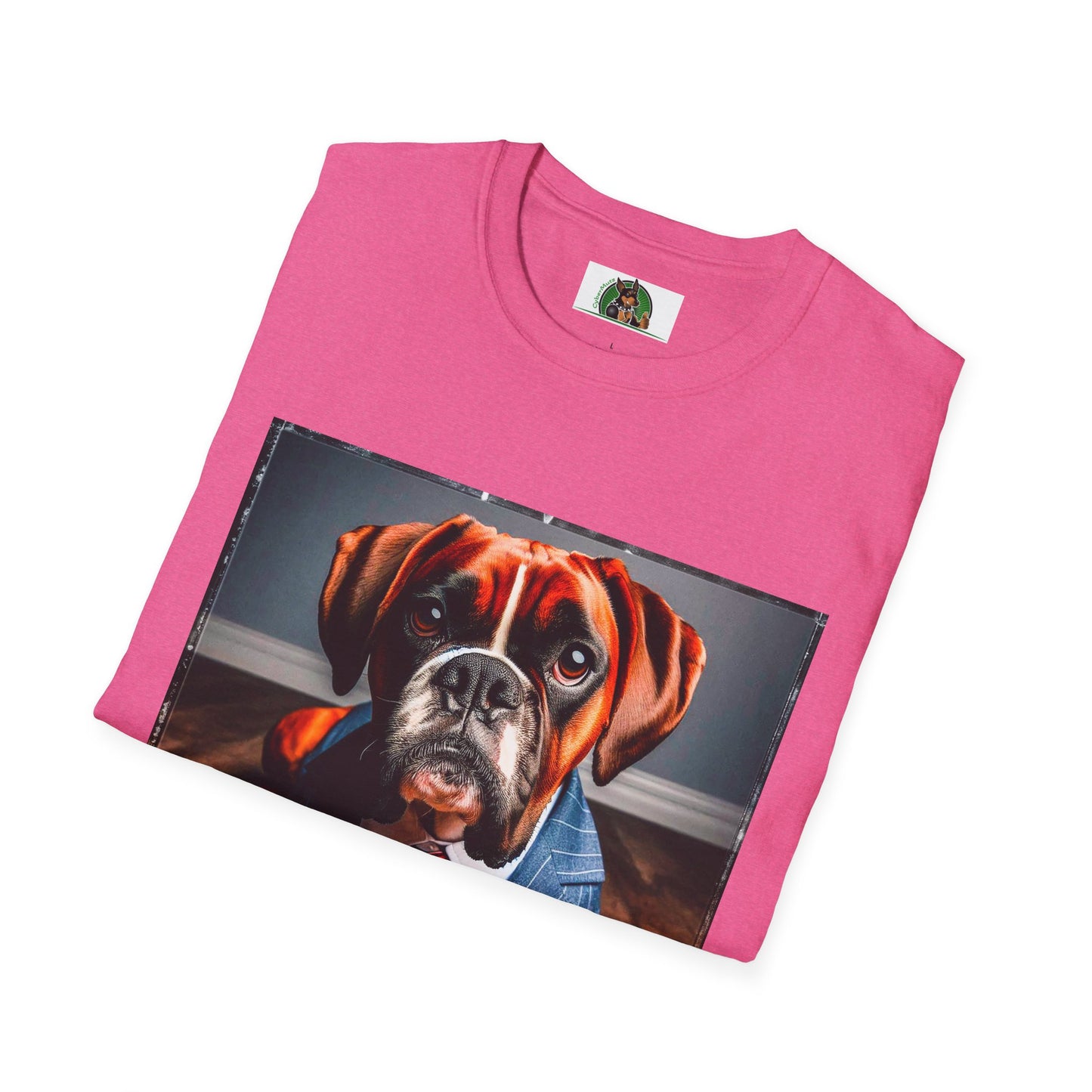 Boxer Dog Wearing Suit TShirt T-Shirt Printify