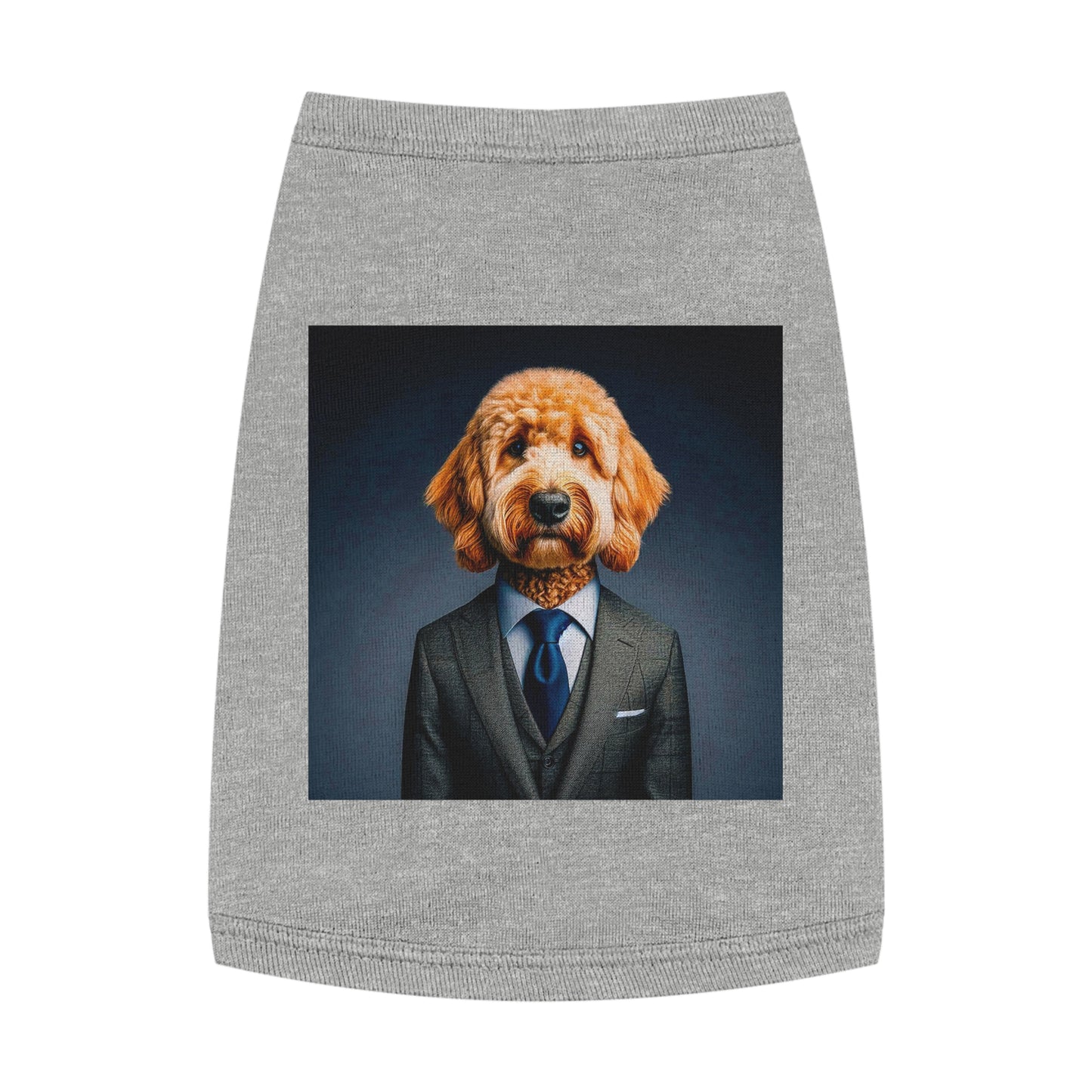 Pet Tank Golden Doodle professional businessman Pets Printify M Heather