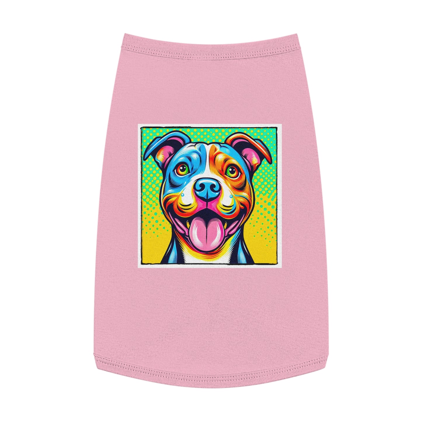 Pet Tank Top Pit Bull comic book cutie Pets Printify L Pink