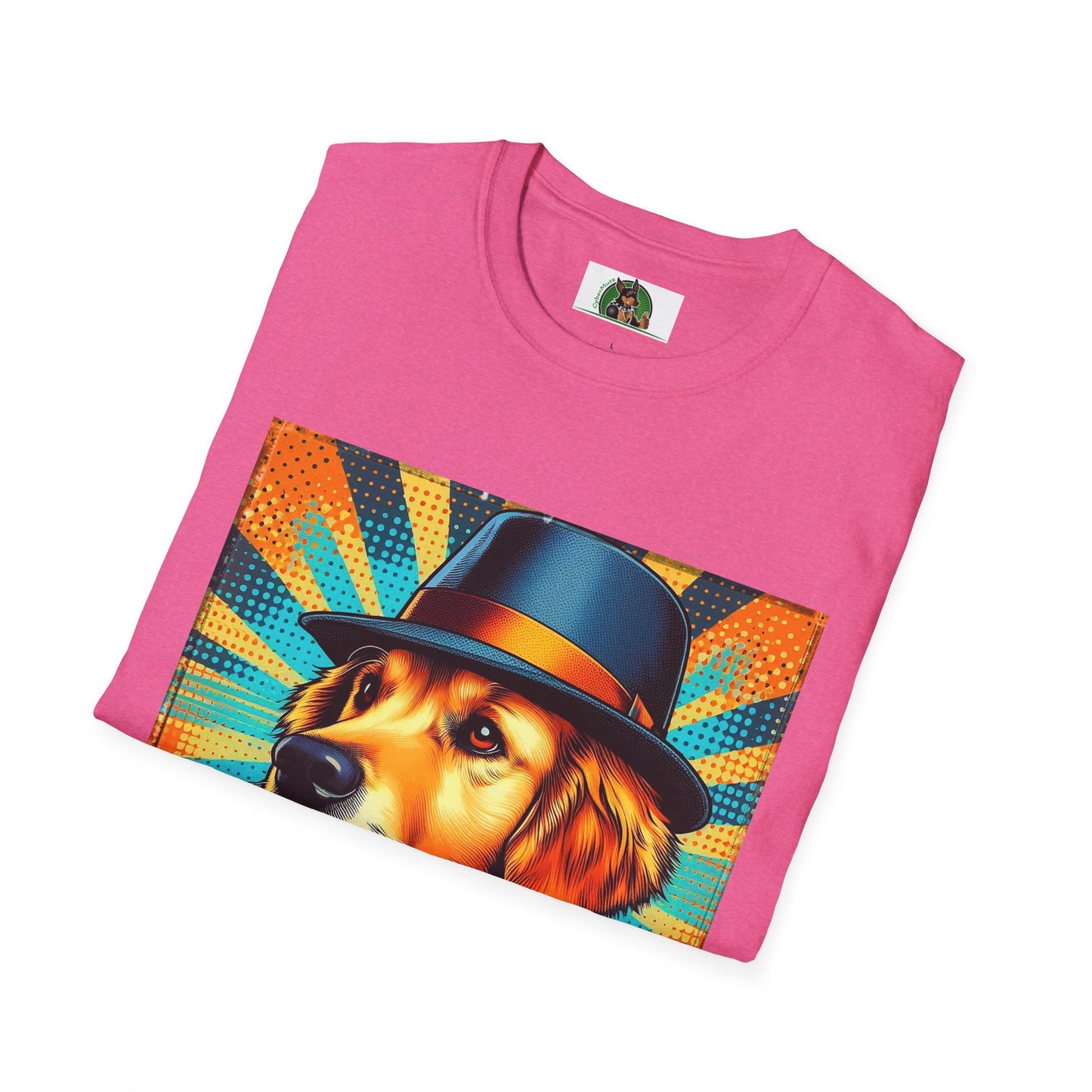 Golden Retriever fun top hat shirt