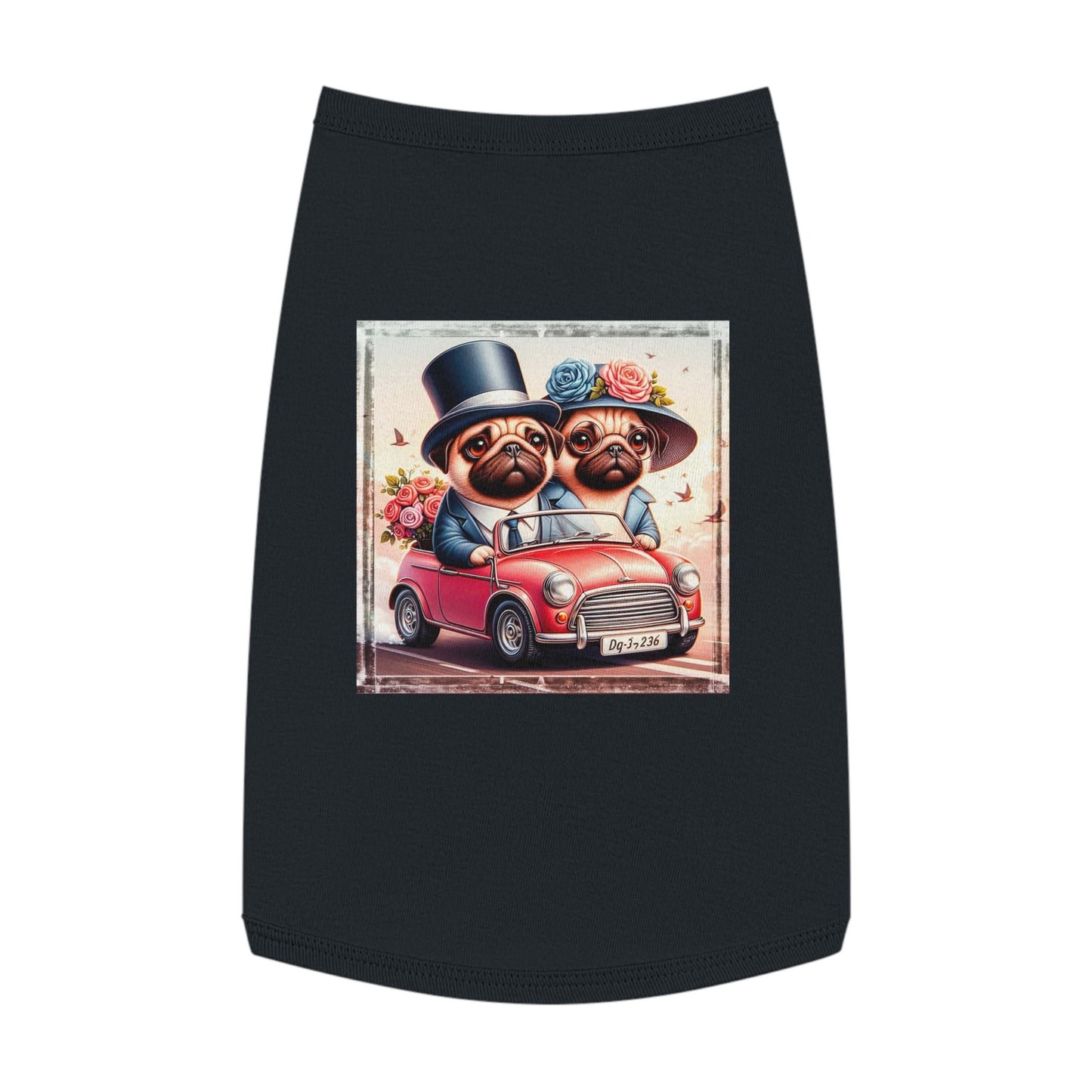 Wacky Pet Tank Top Pug young teen couple Pets Printify L Black