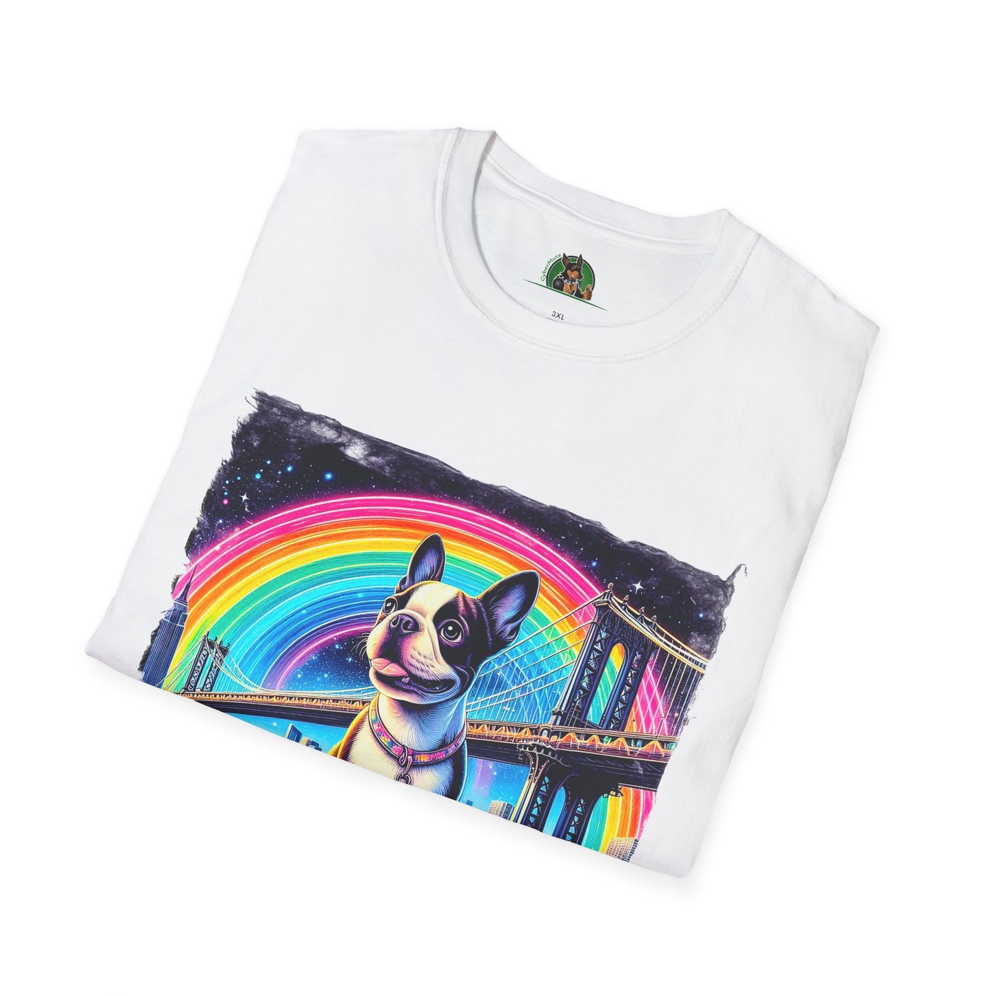 Boston Terrier Rainbow Bridge Shirt T-Shirt Printify