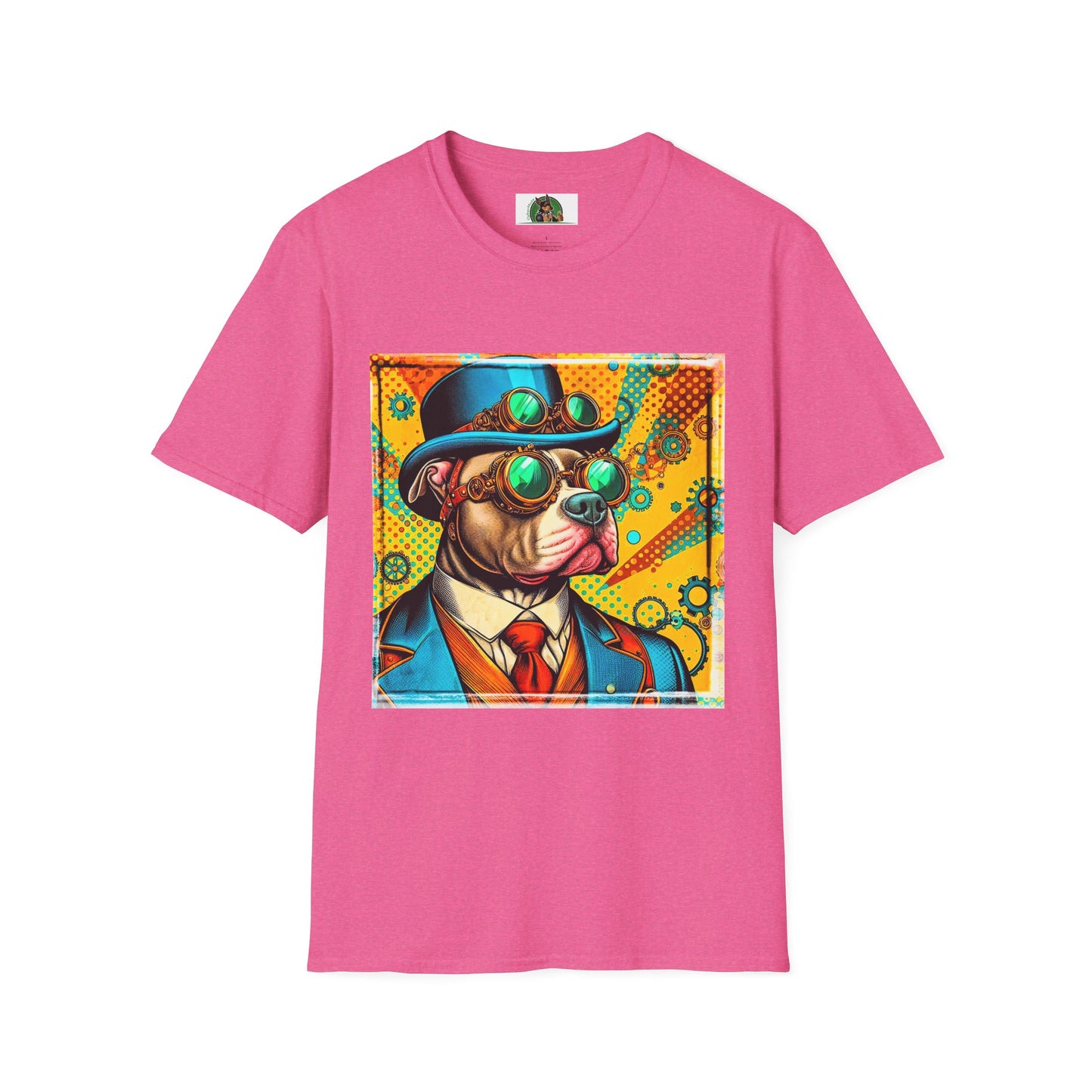 Pit Bull steam punk shirt T-Shirt Printify S Heather Heliconia
