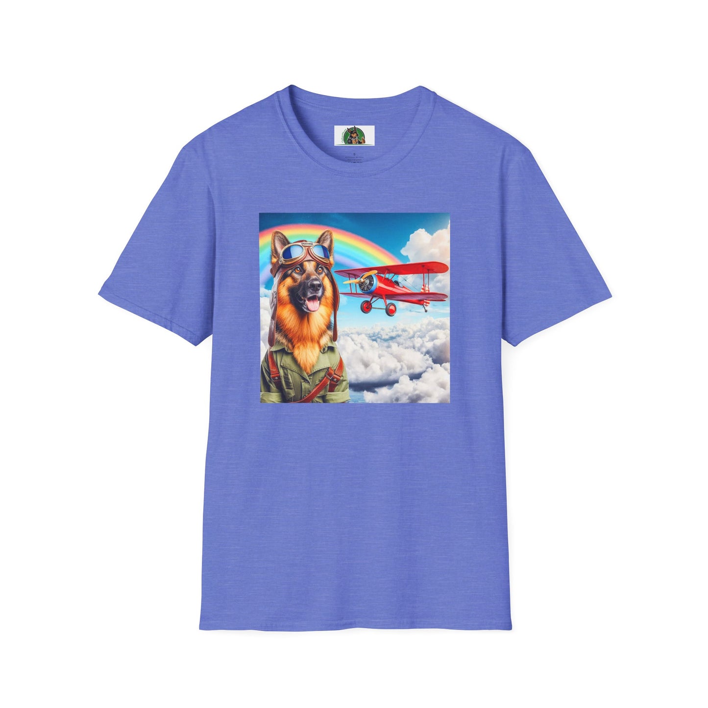 German Shepherd Pilot shirt T-Shirt Printify Heather Royal S