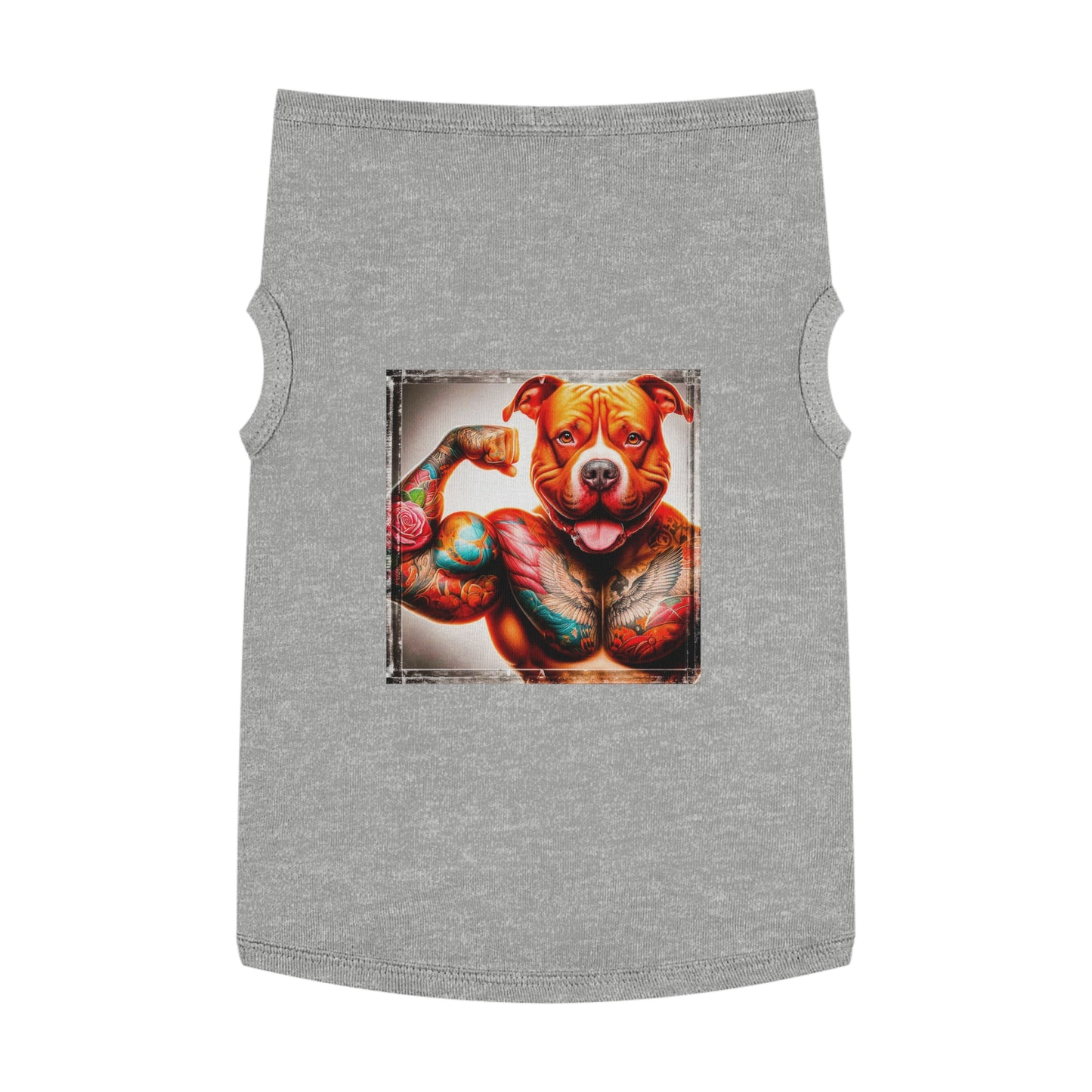 Pet Tank Top Pit Bull arm muscles Pets Printify XL Heather