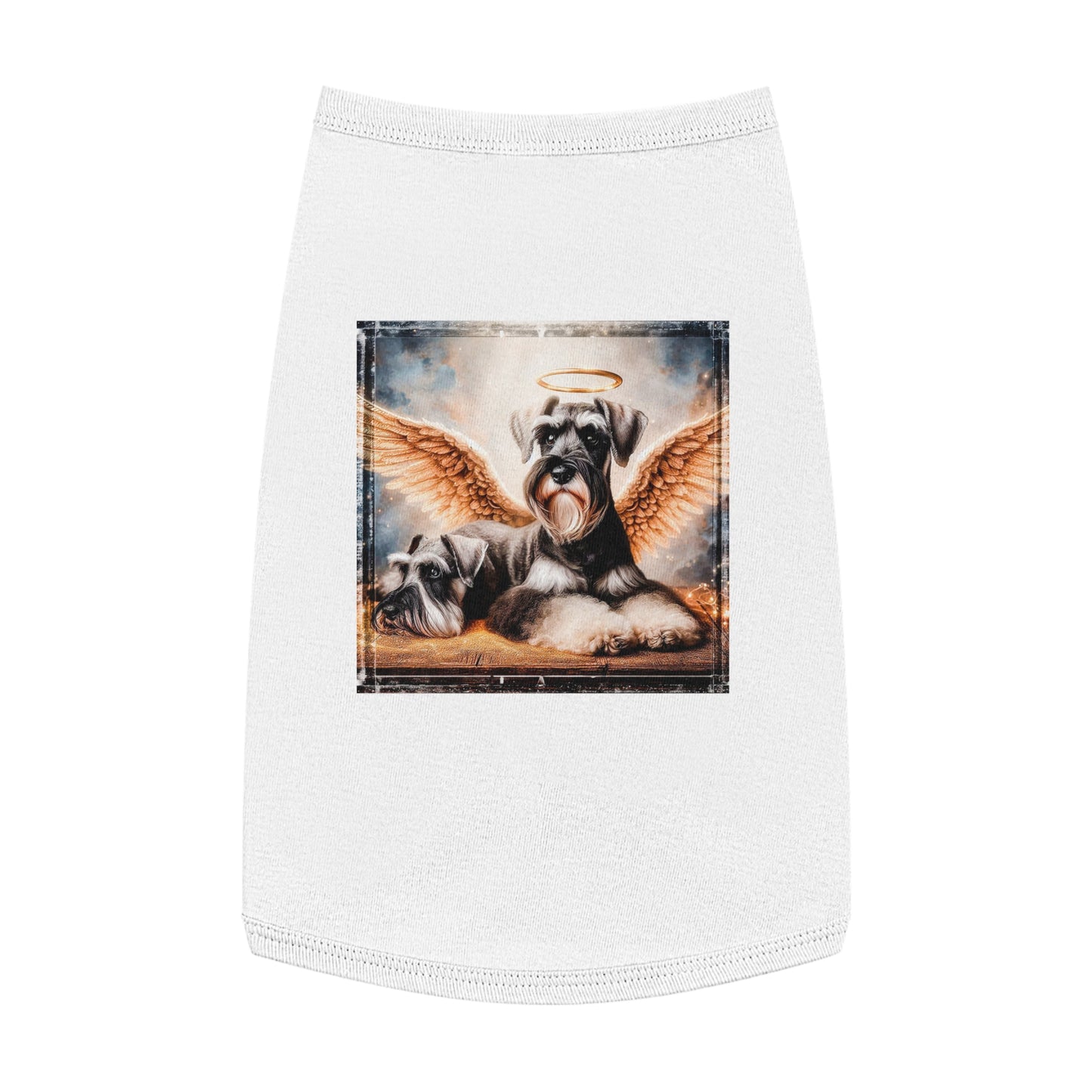 Pet Tank Top Miniature Schnauzer pretty angels shirt Pets Printify L White