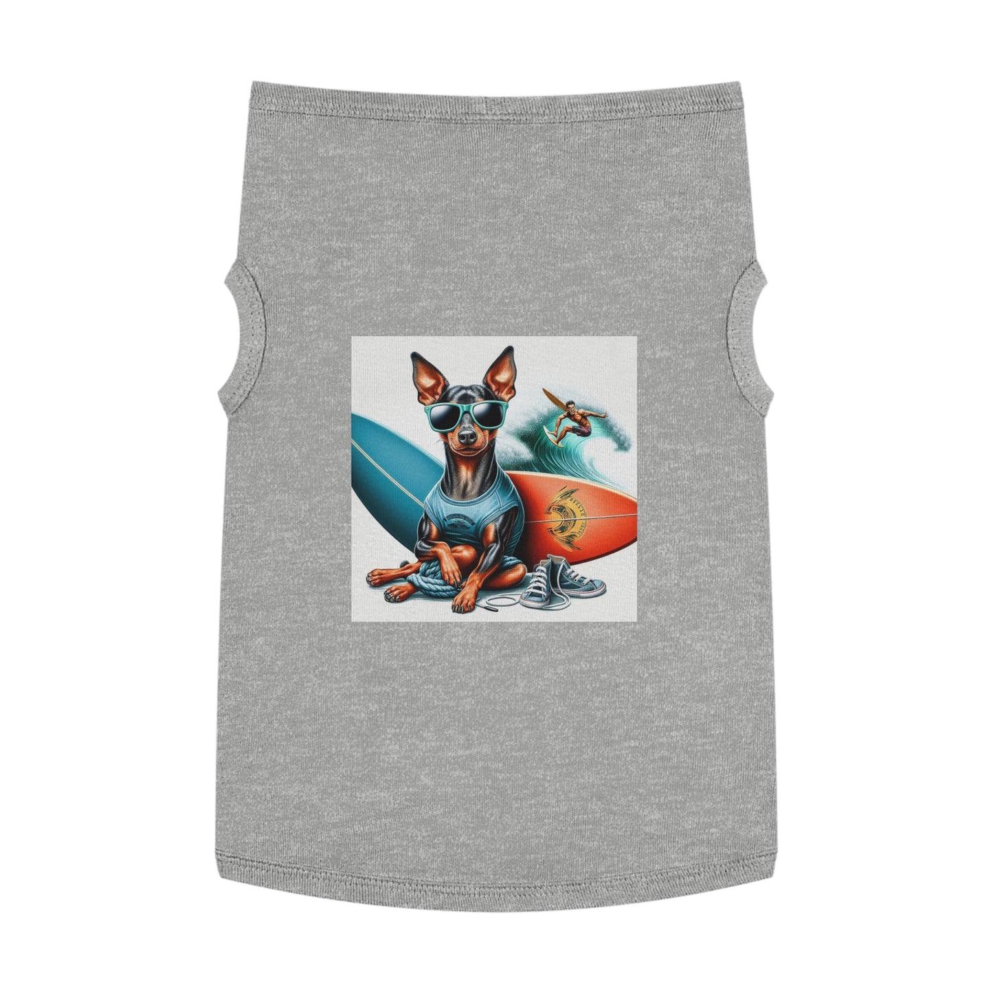 Min Pin Tank Tops surfs up Pets Printify XL Heather