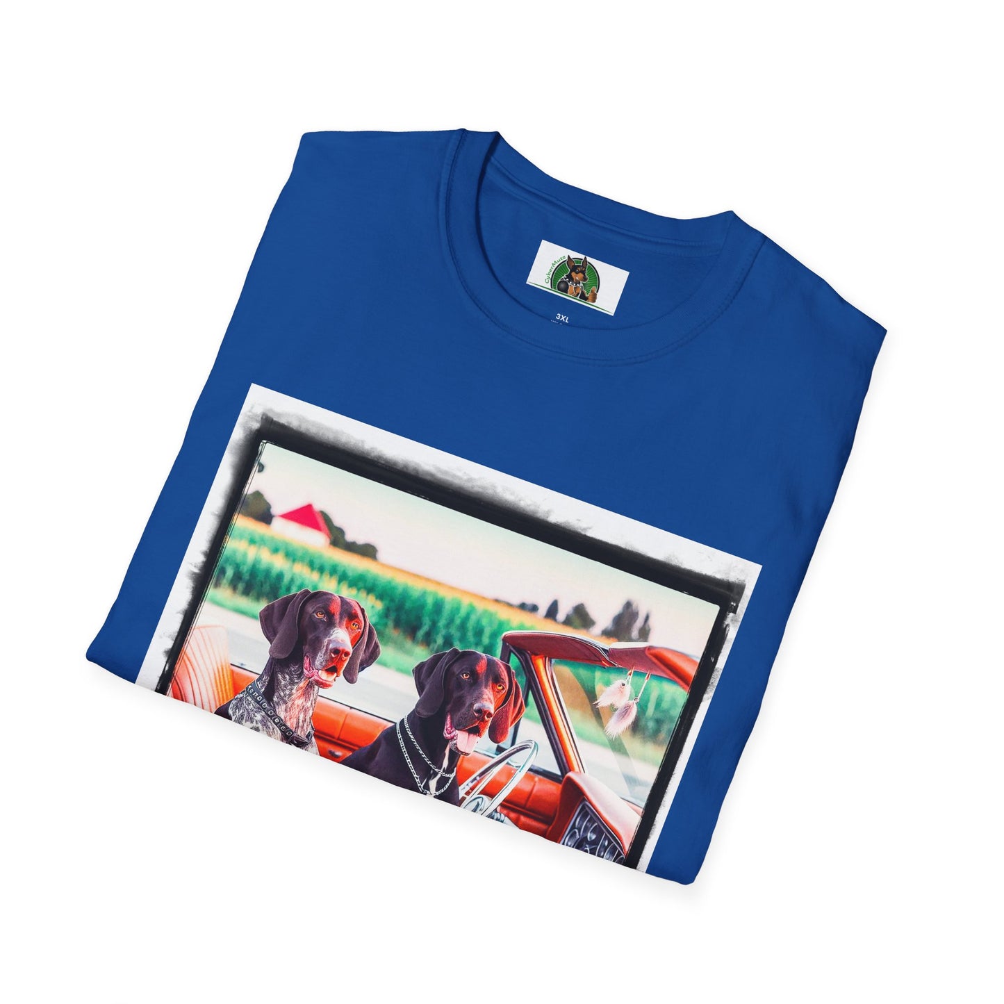 Wacky German Shorthaired Pointer friends driving t shirt T-Shirt Printify