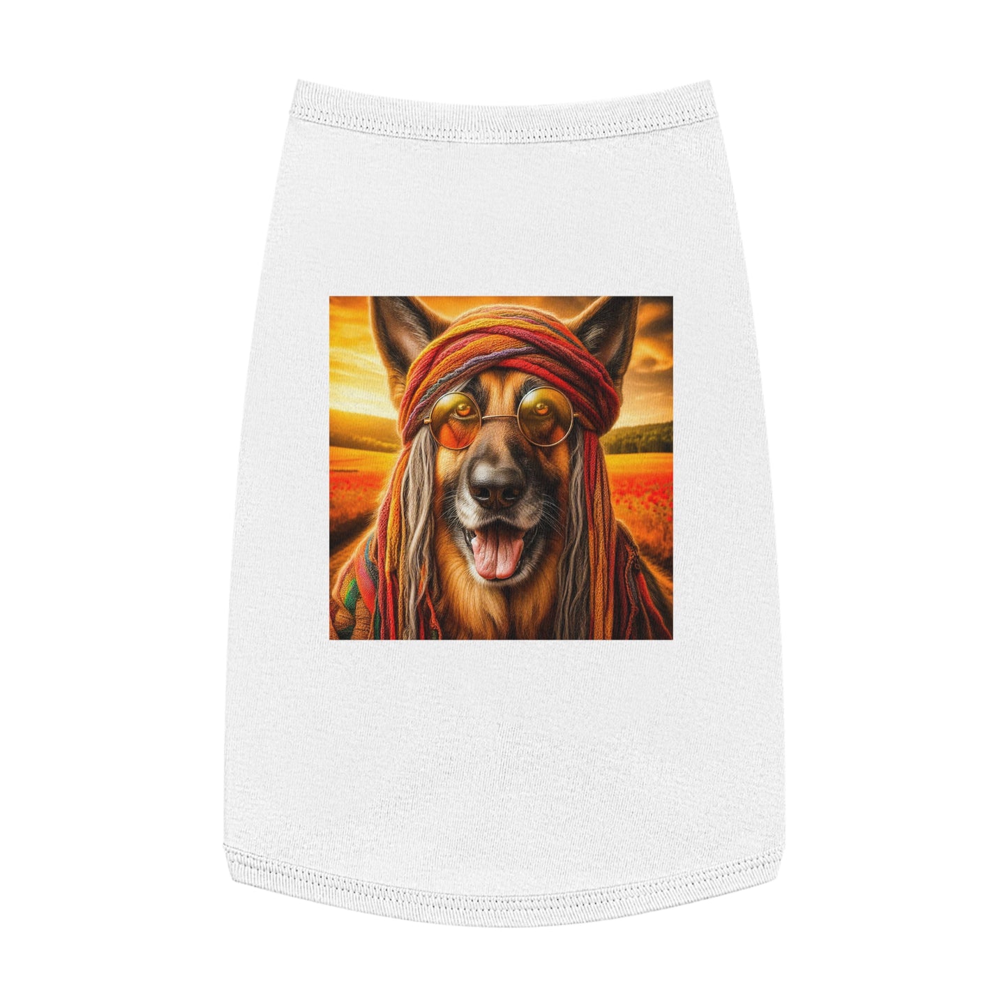 German Shepherd old hippie shirt Pets Printify L White