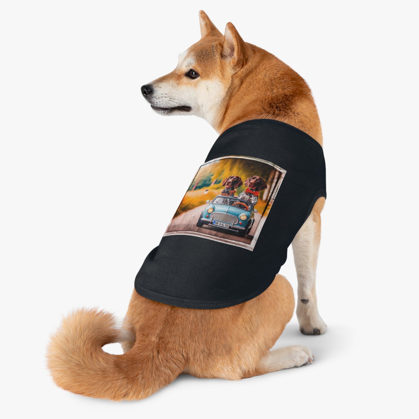 Wacky Pet Tank Top German Shorthaired Pointer tiny car driving t shirt Pets Printify