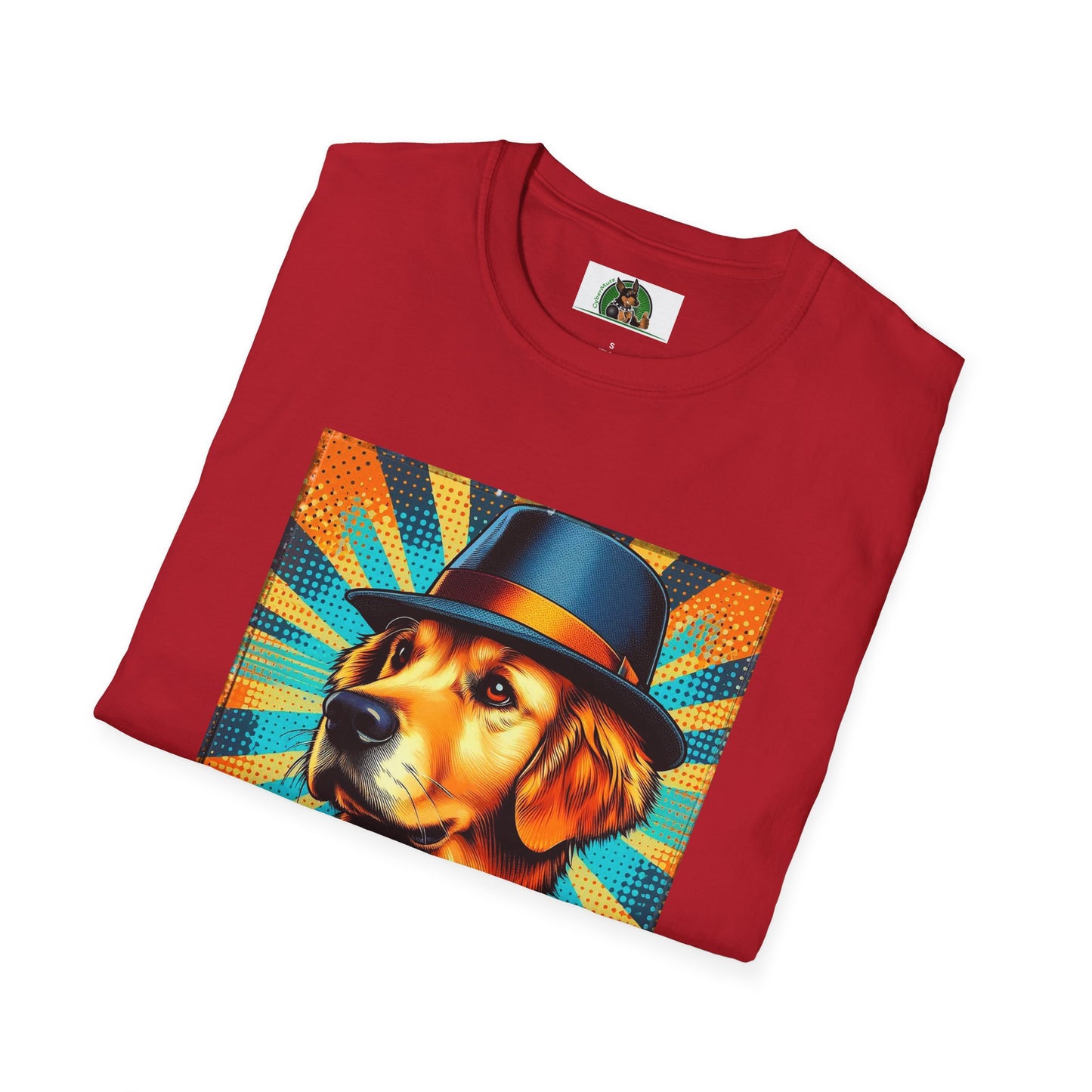 Golden Retriever fun top hat shirt