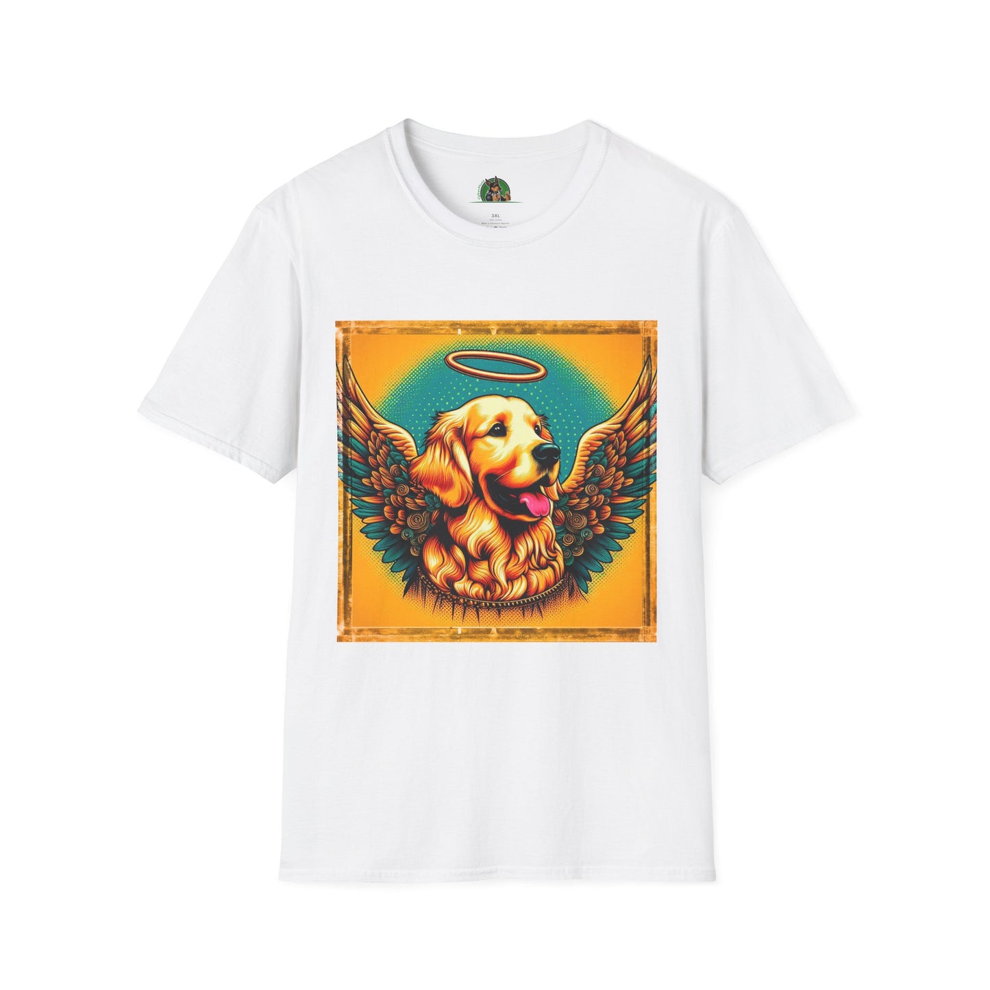 Golden Retriever glowing Angel t shirt T-Shirt Printify XS White