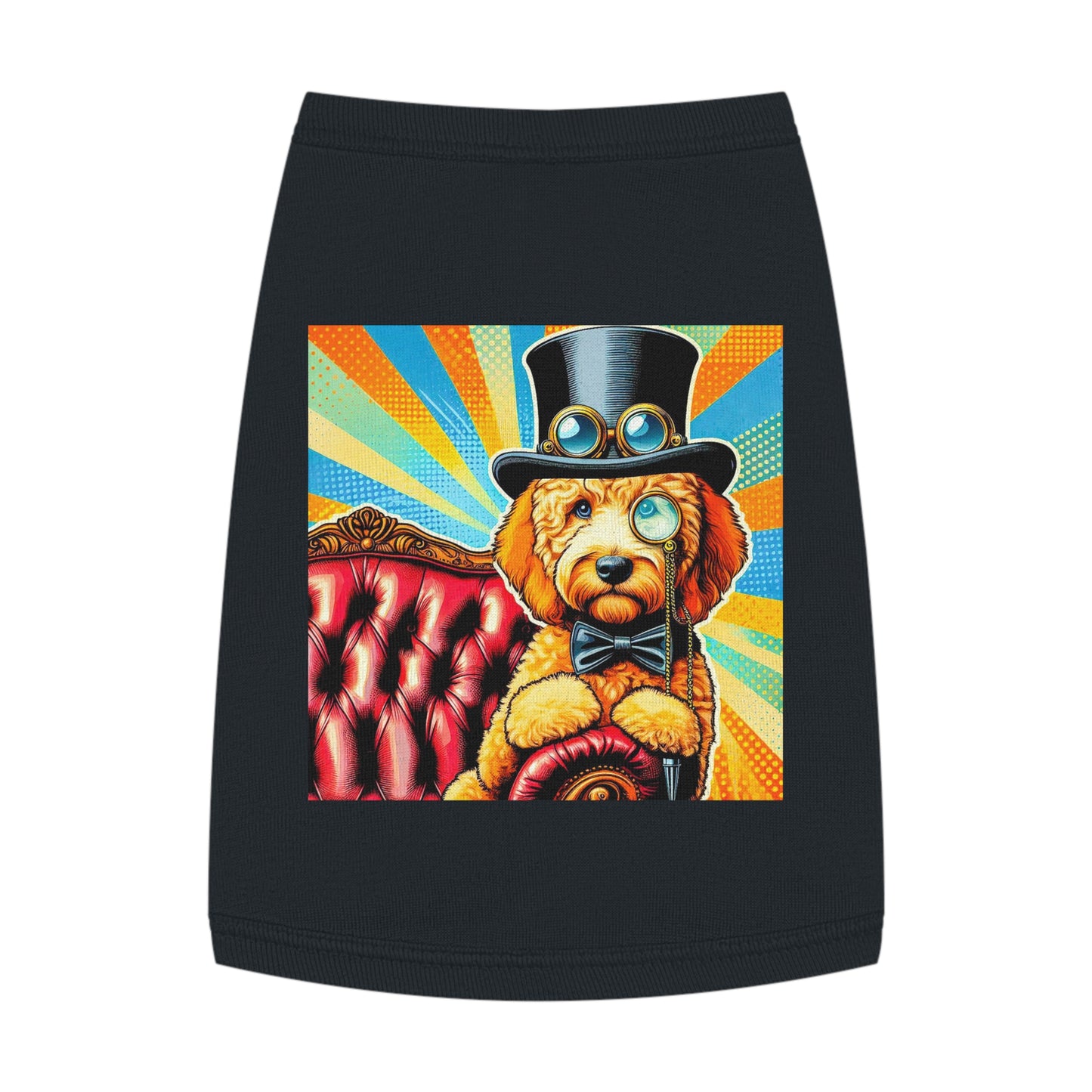 Pet Tank Golden Doodle steampunk shirt Pets Printify M Black