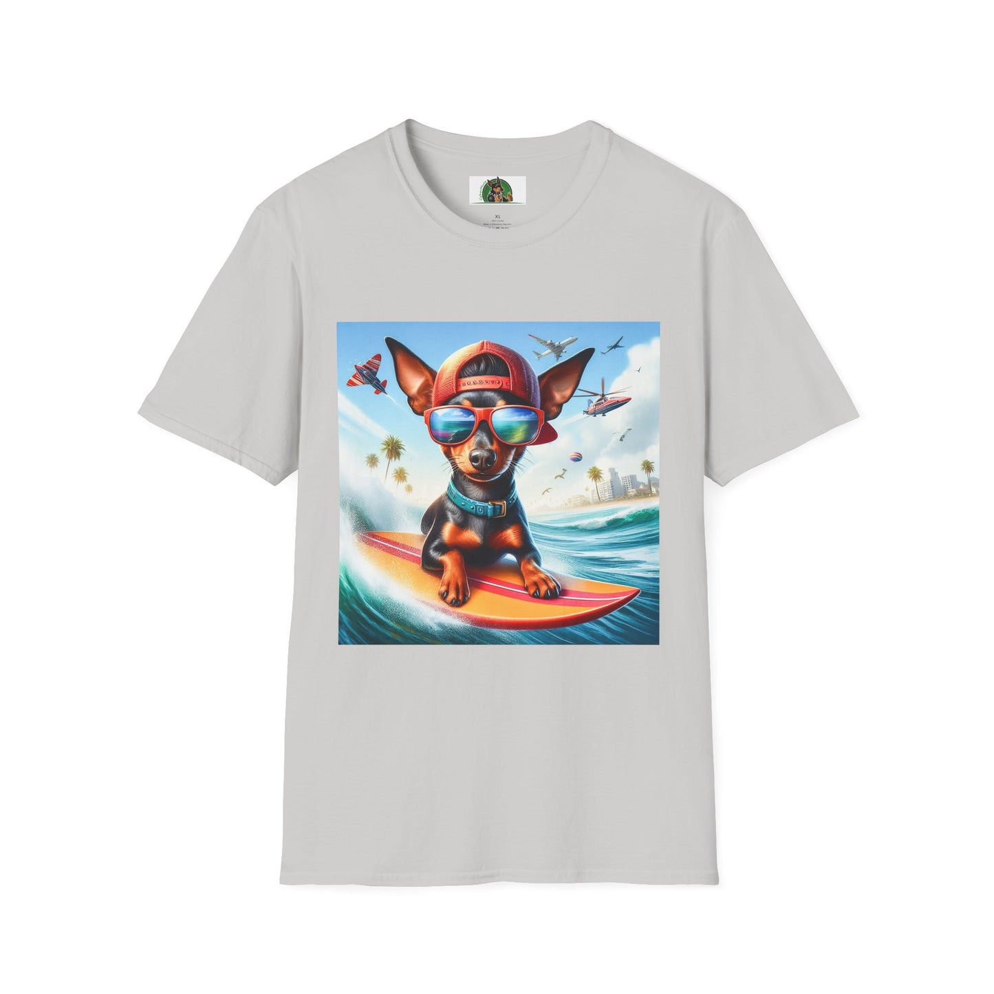 Min Pin T-Shirt tiny surfer T-Shirt Printify S Ice Grey