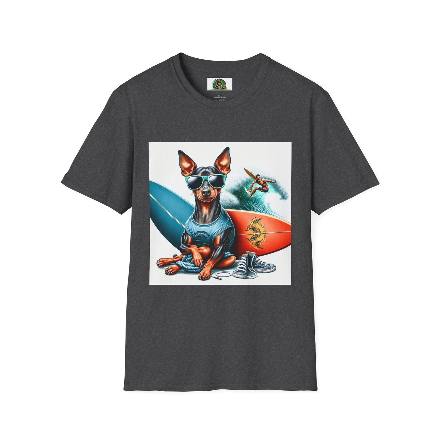 Min Pin T-Shirt surfing boy T-Shirt Printify XS Dark Heather